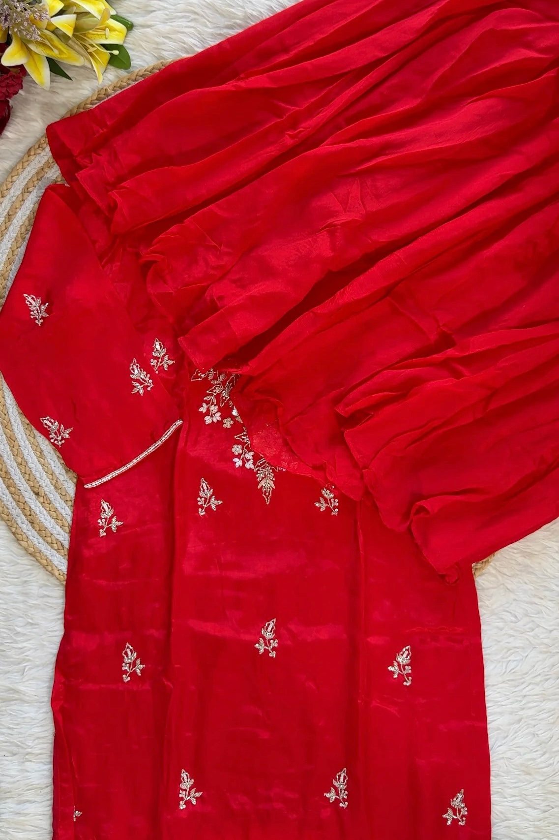 “CASANO” Premium chinnon heavy handwork sharara set