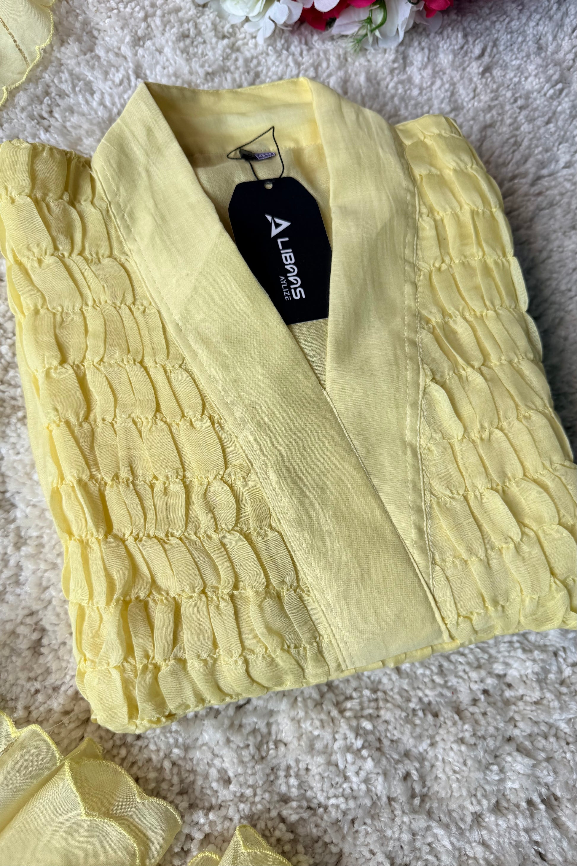 ✨Umang- Premium Yellow Mul Chanderi Anarkali Kurta Set