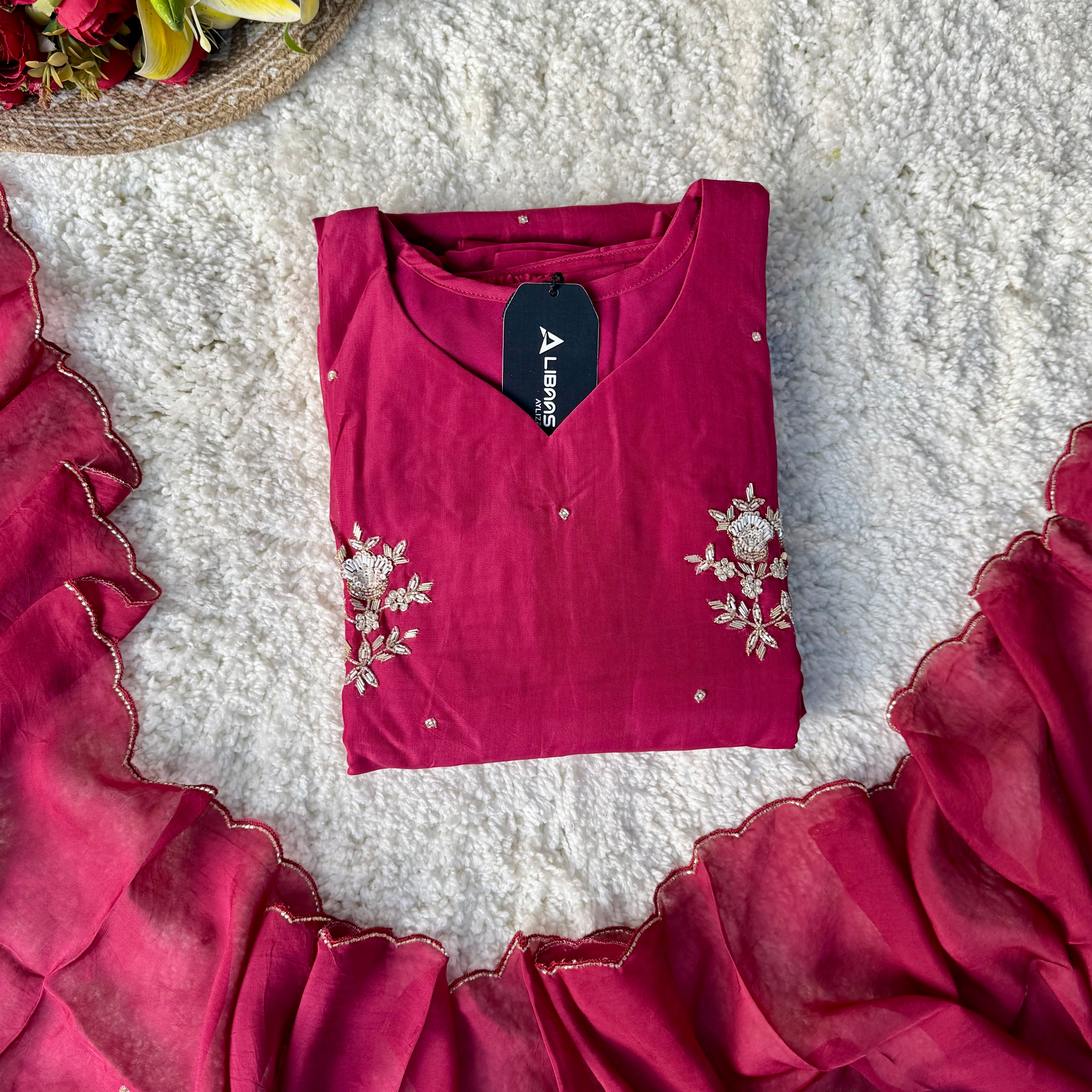 “Ujjwal” Trending Organza Viscose Suit set 🛍️