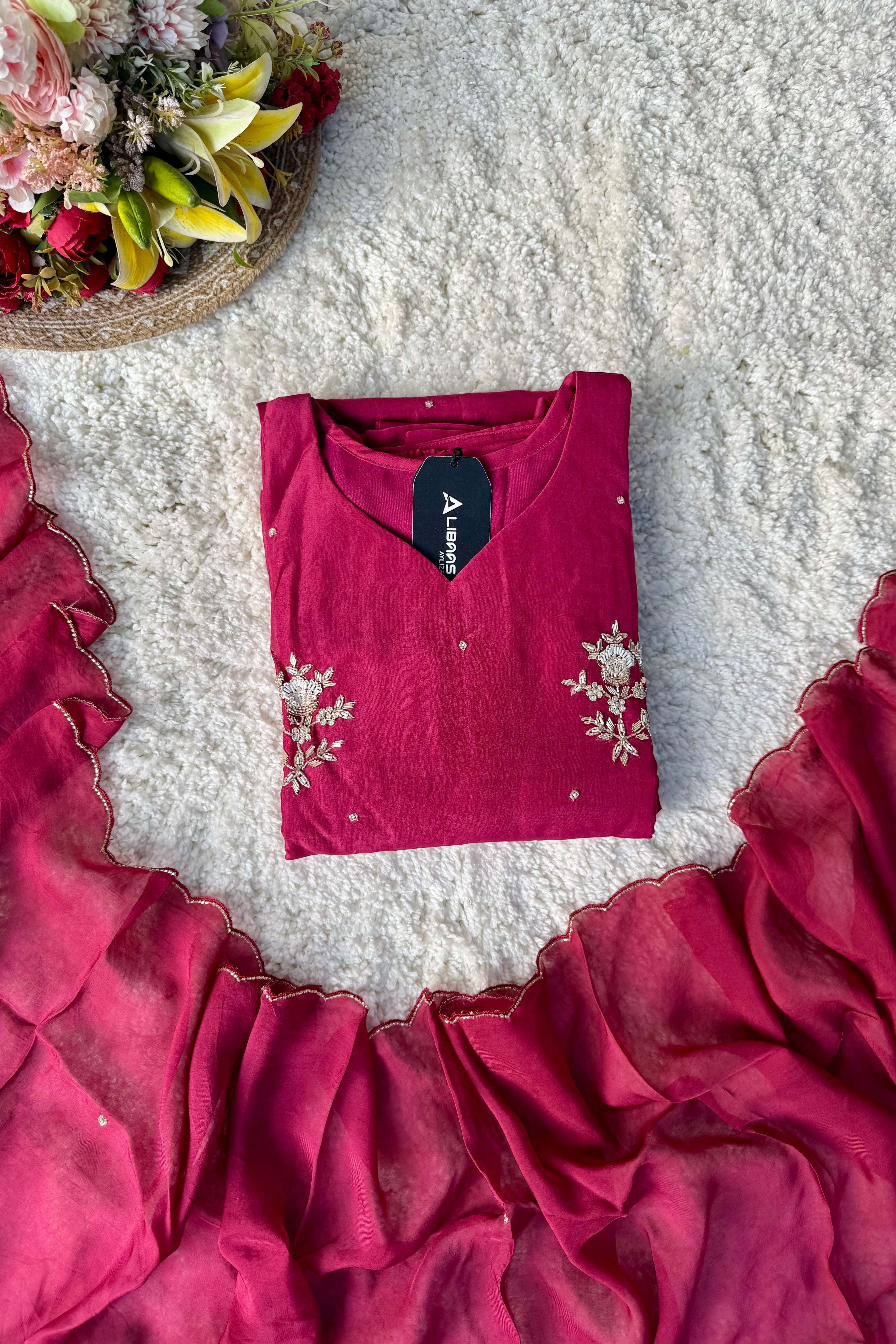 “Ujjwal” Trending Organza Viscose Suit set 🛍️