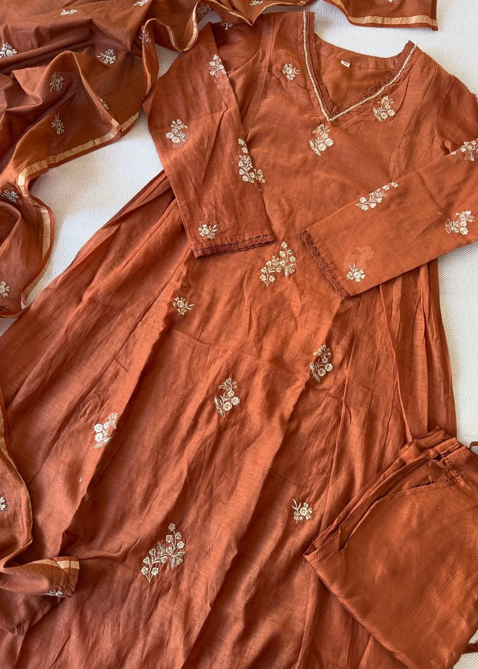“CHHAVI” Premium Mul chanderi anarkali suit set