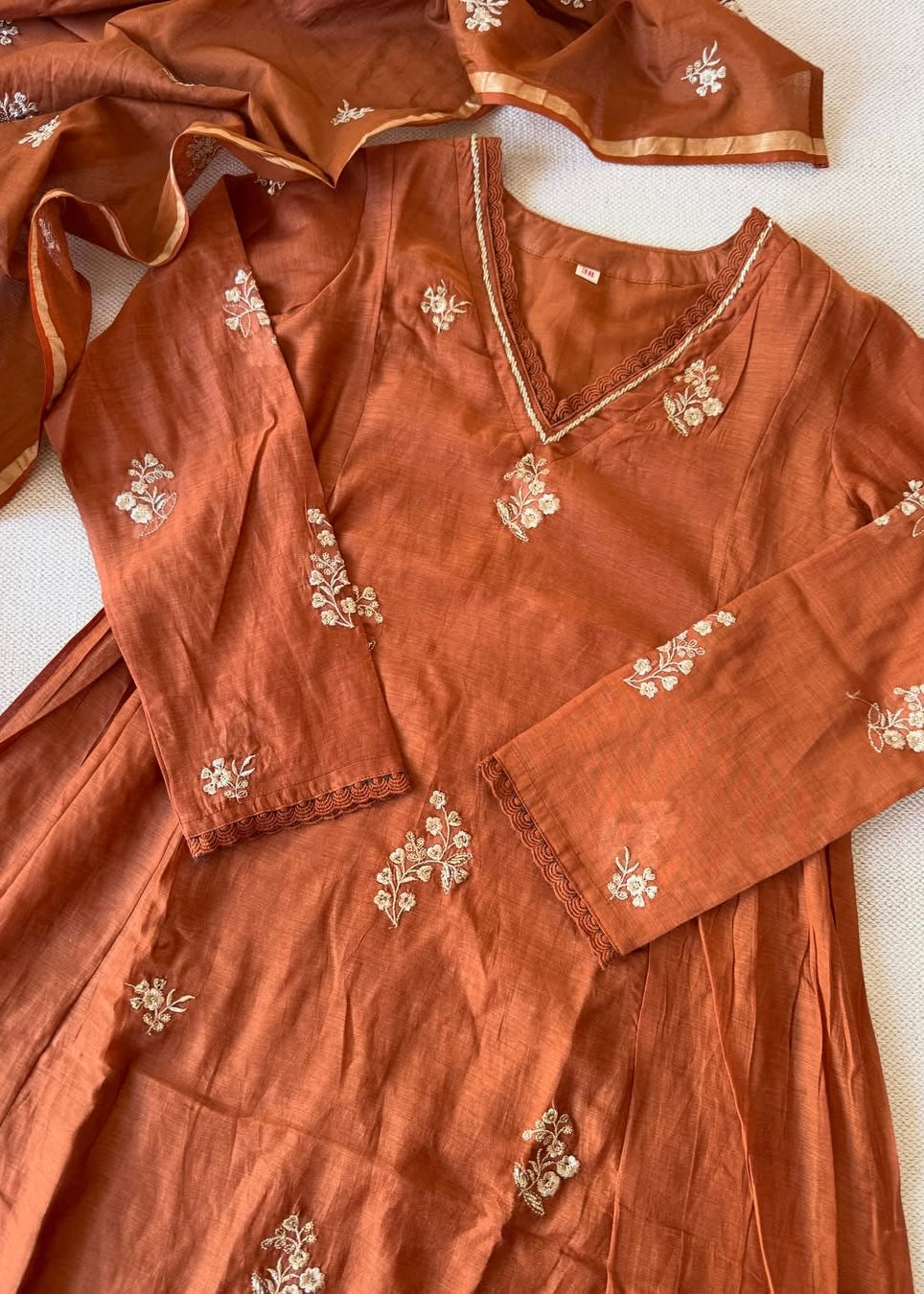 “CHHAVI” Premium Mul chanderi anarkali suit set