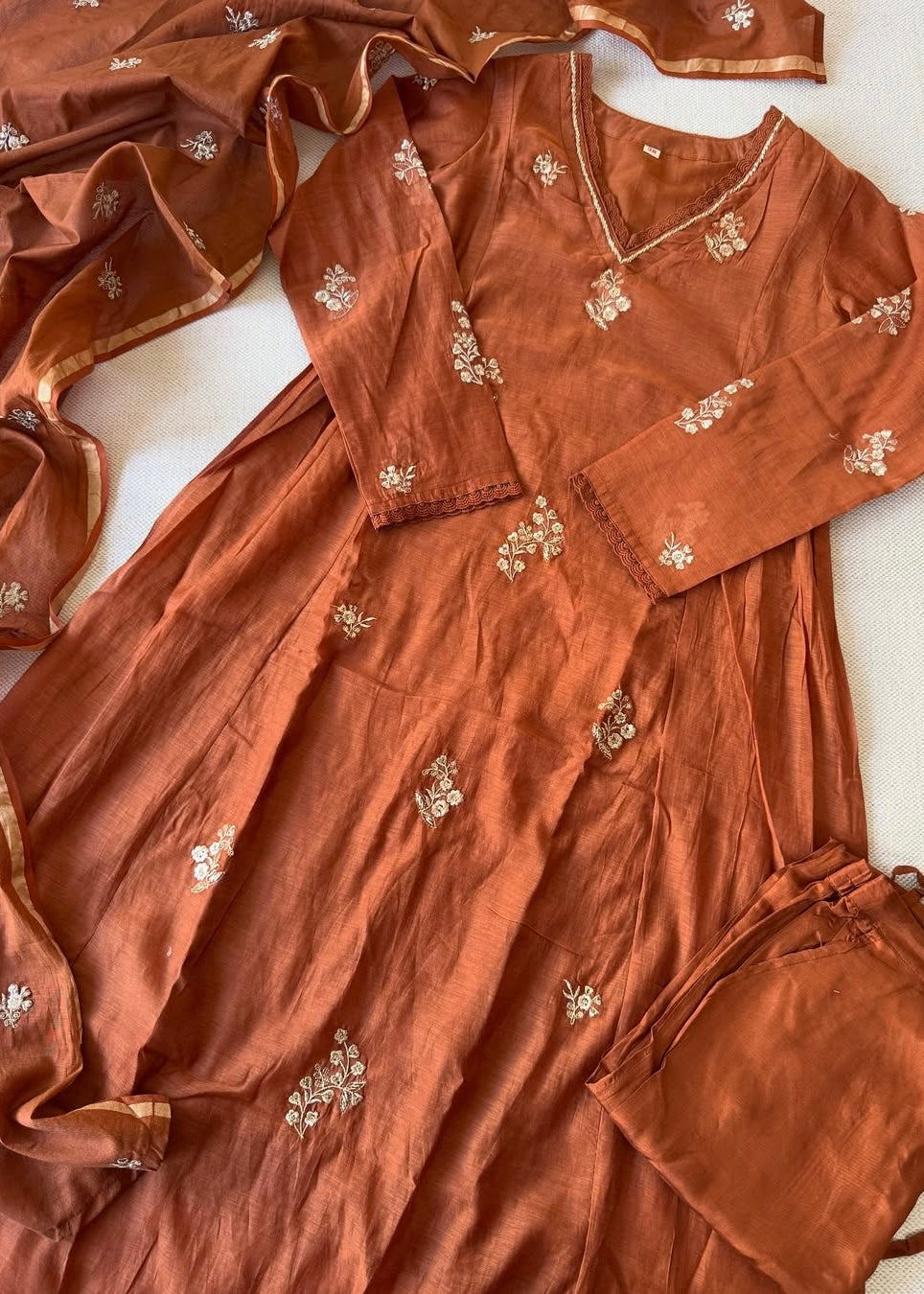 “CHHAVI” Premium Mul chanderi anarkali suit set