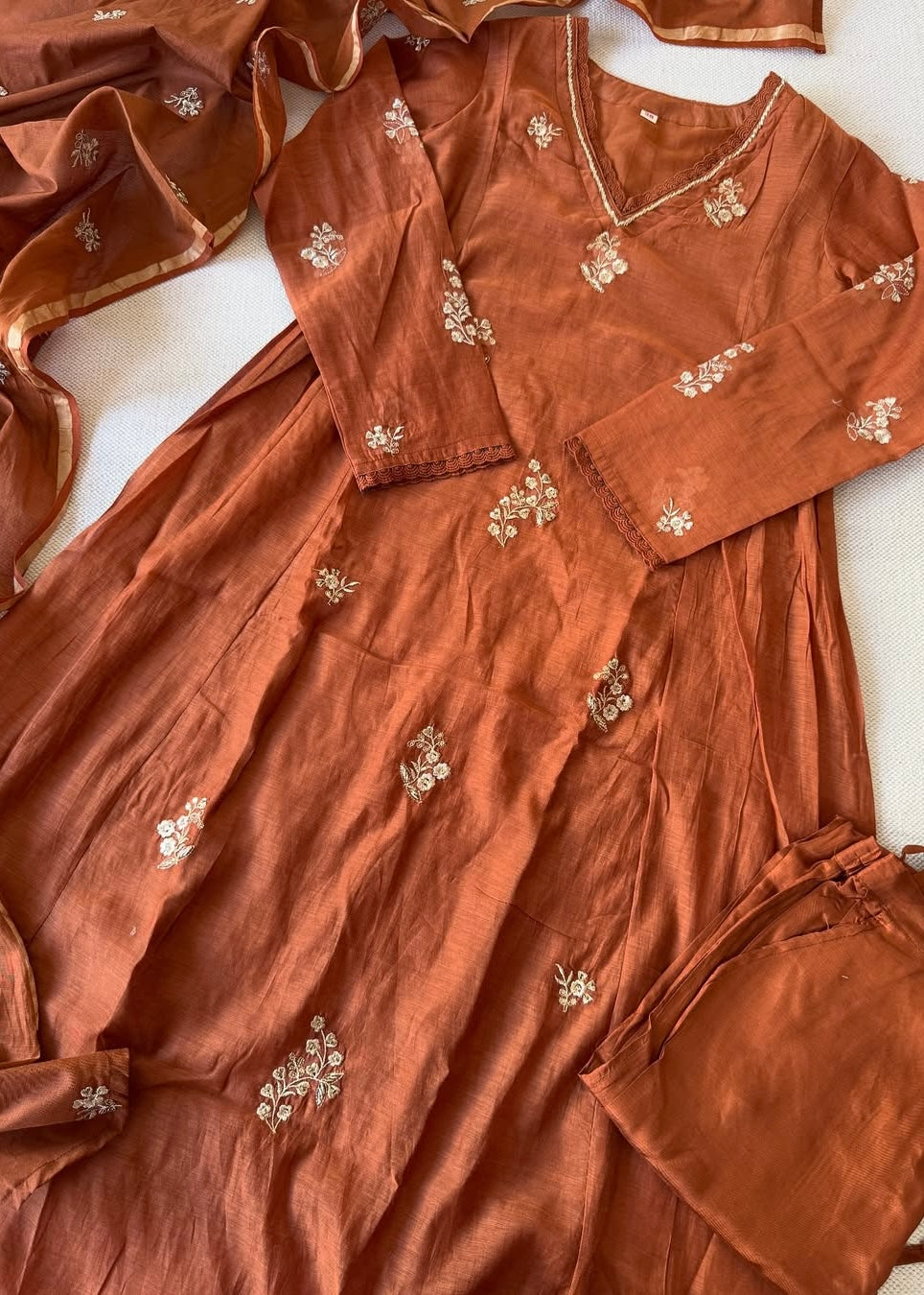 “CHHAVI” Premium Mul chanderi anarkali suit set