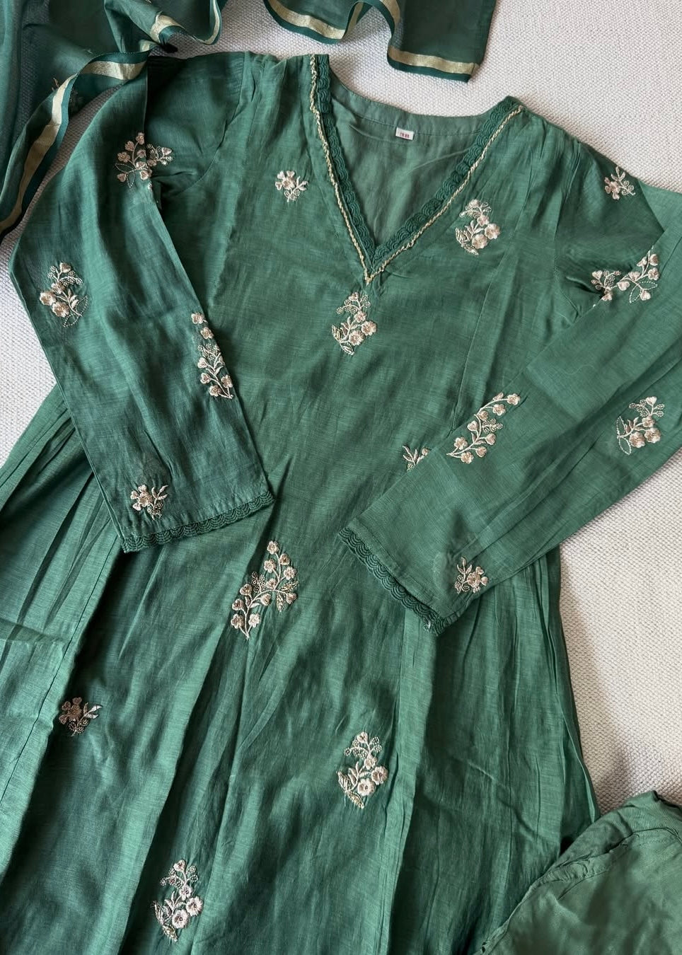 “CHHAVI” Premium Mul chanderi anarkali suit set