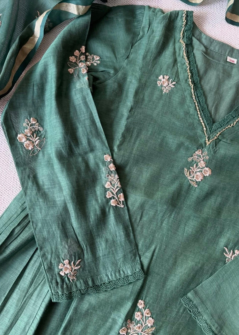 “CHHAVI” Premium Mul chanderi anarkali suit set