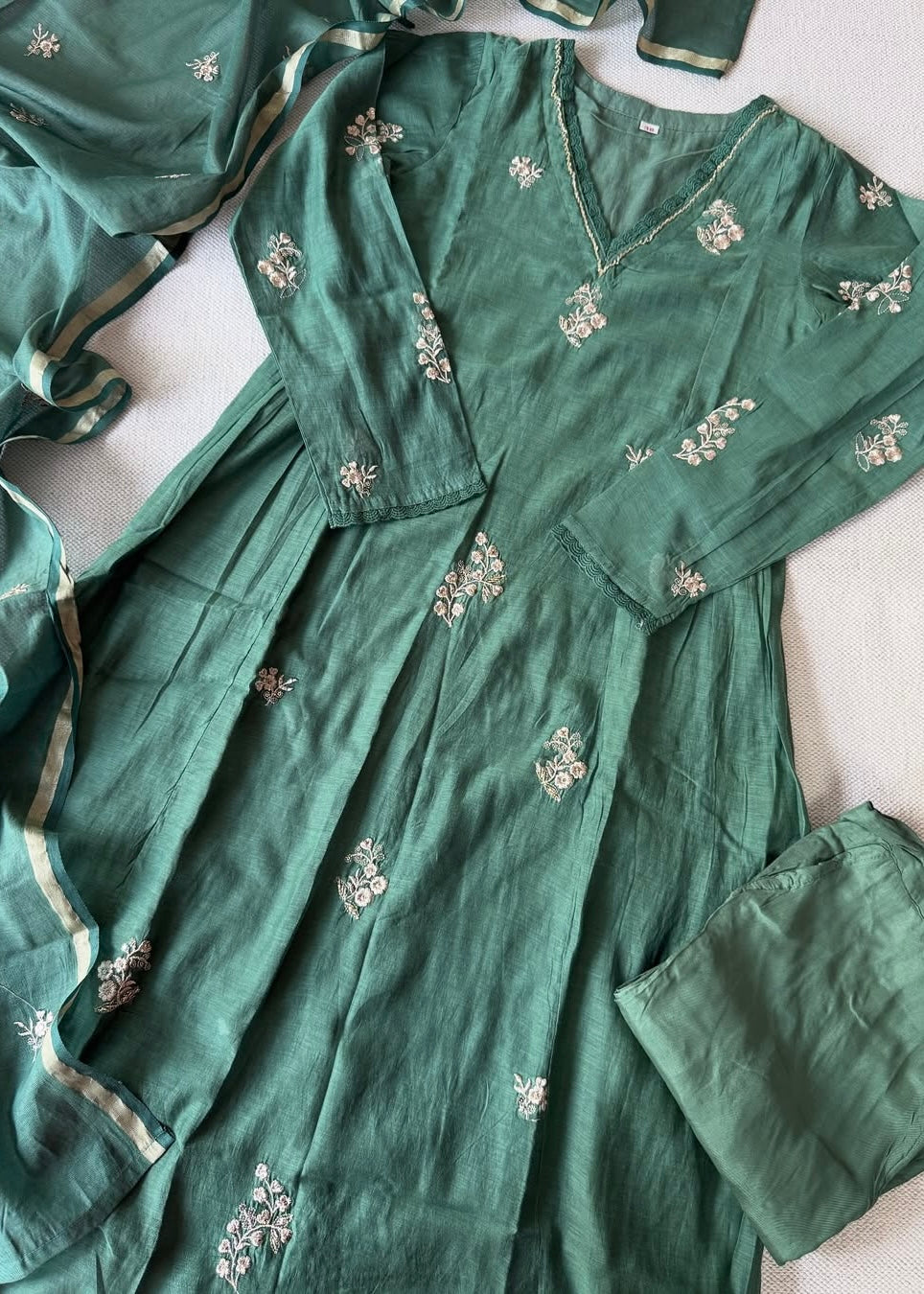 “CHHAVI” Premium Mul chanderi anarkali suit set