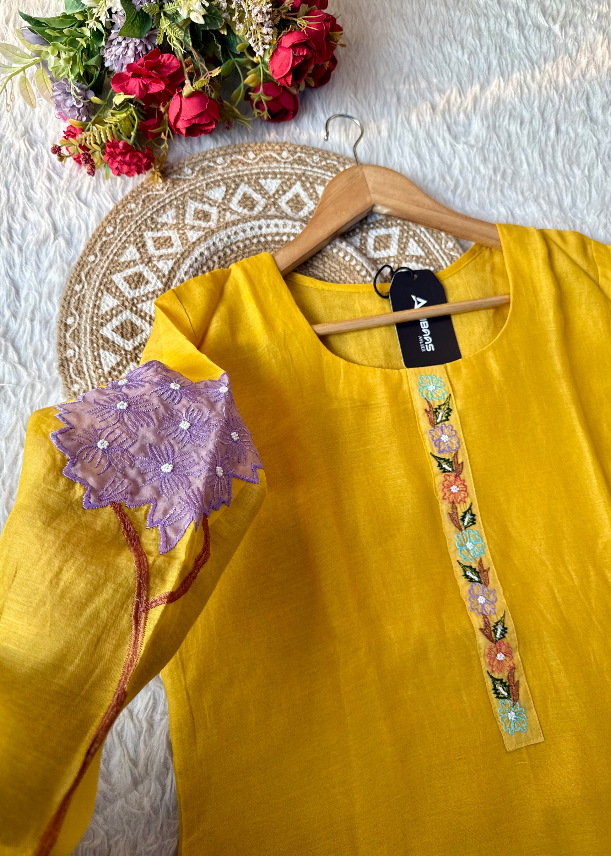 “Gulshan” Gul-E-Noor Banarsi Mul Chanderi A-Line Kurta Set