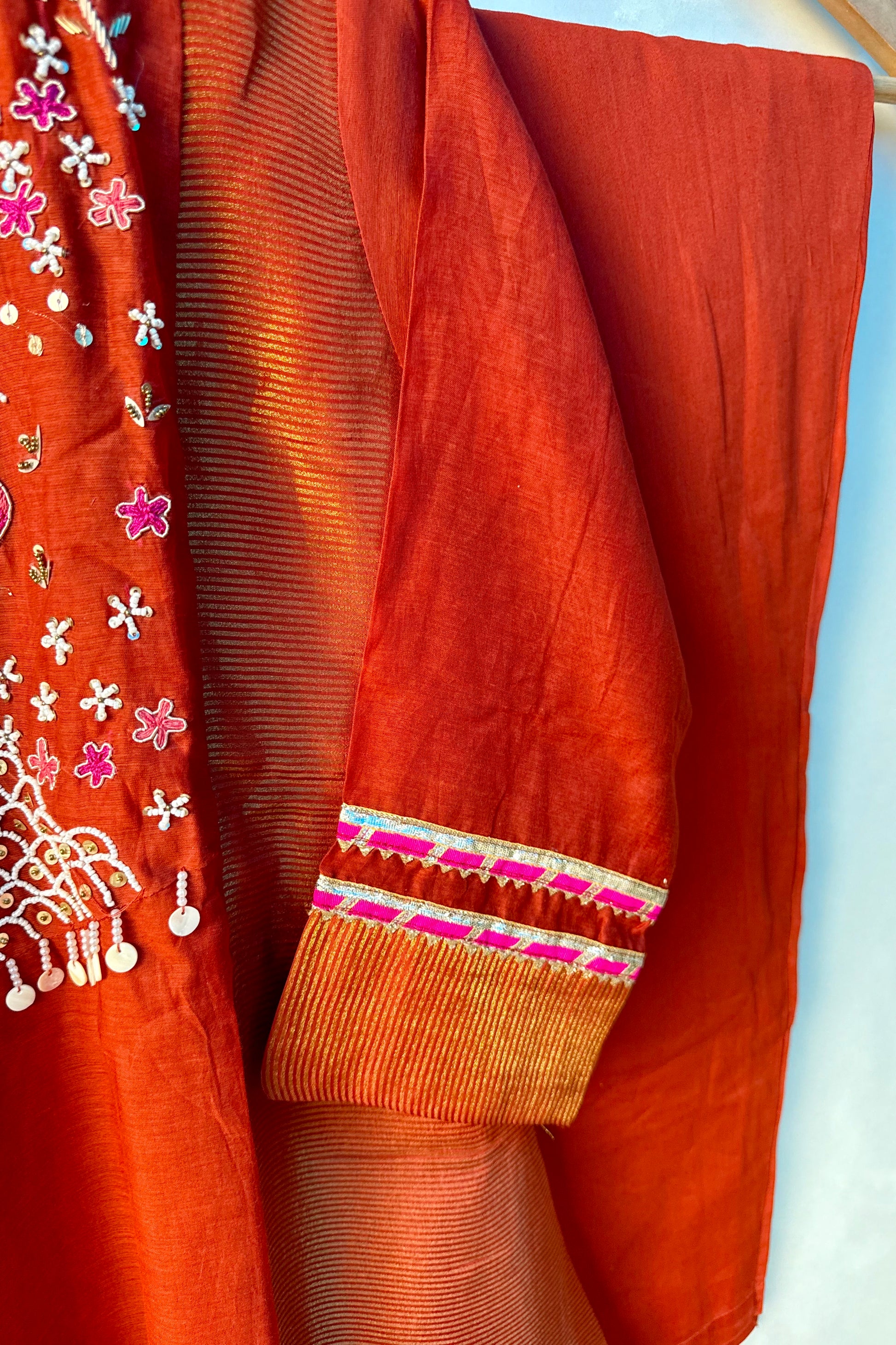 “Ishani” Premium Mul Chanderi A line Anarkali Kurta Set