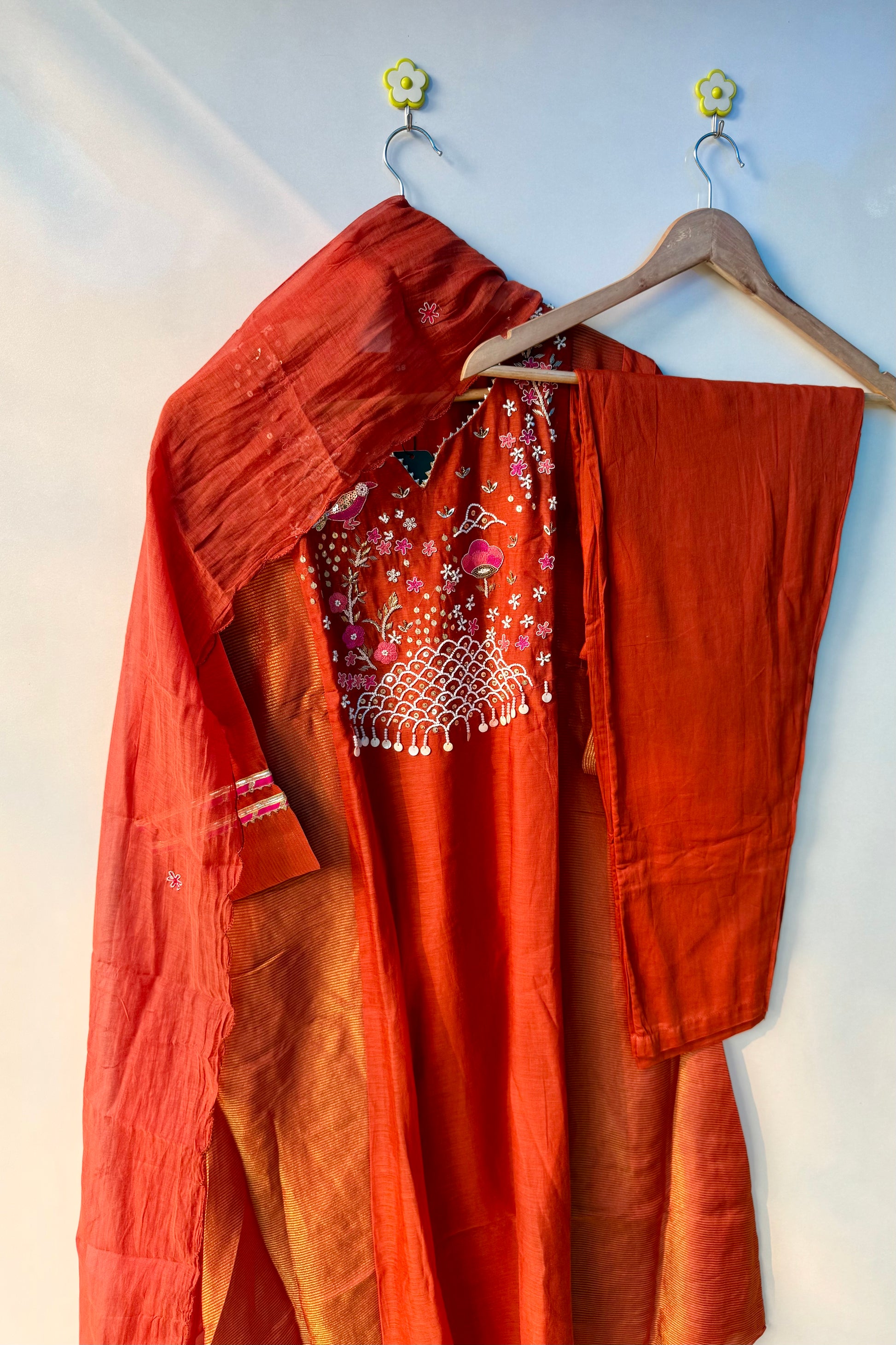 “Ishani” Premium Mul Chanderi A line Anarkali Kurta Set