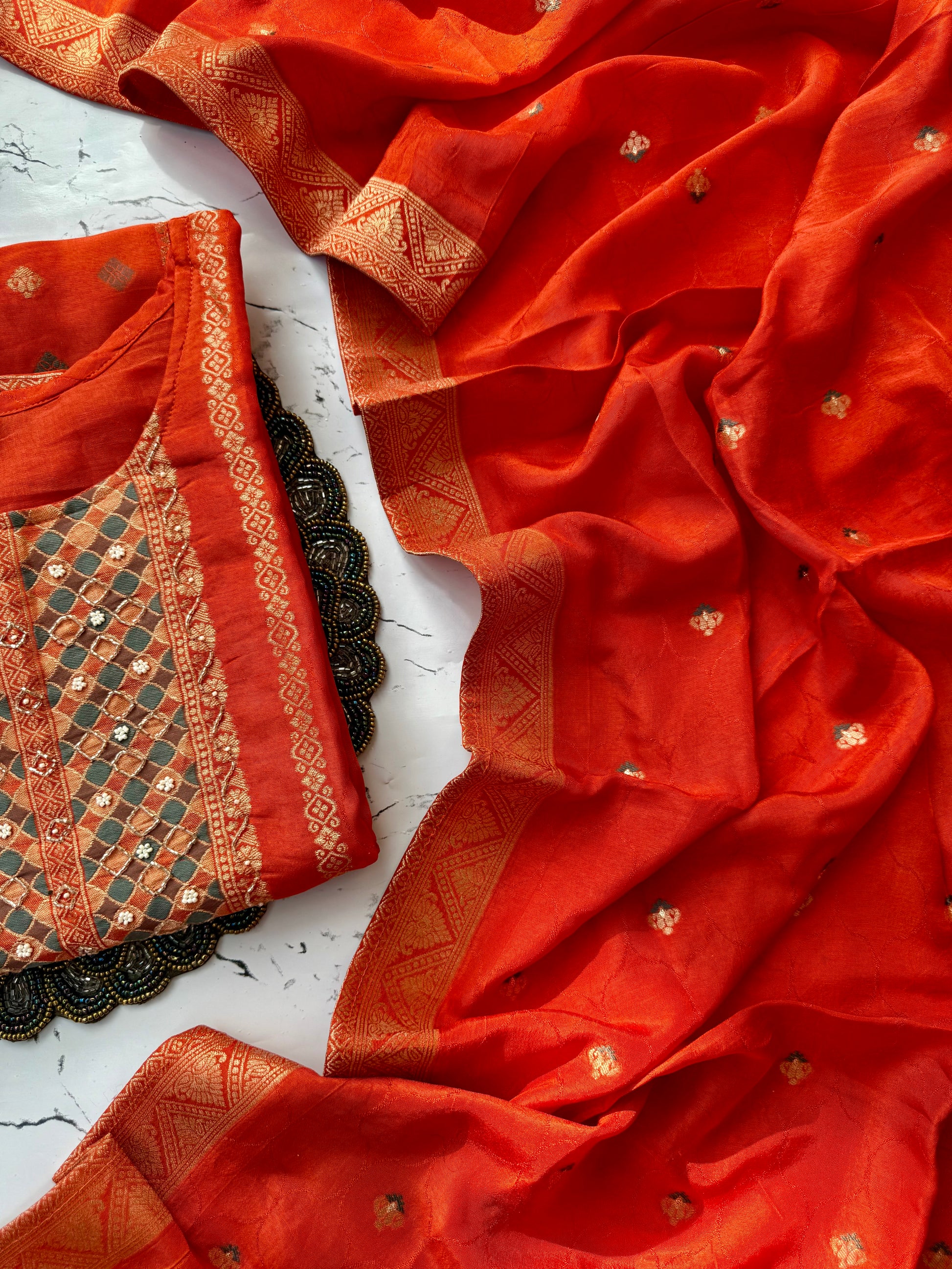 “Mona” Beautiful russian jacquard silk kurti pant with dupatta set 🛍️♥️