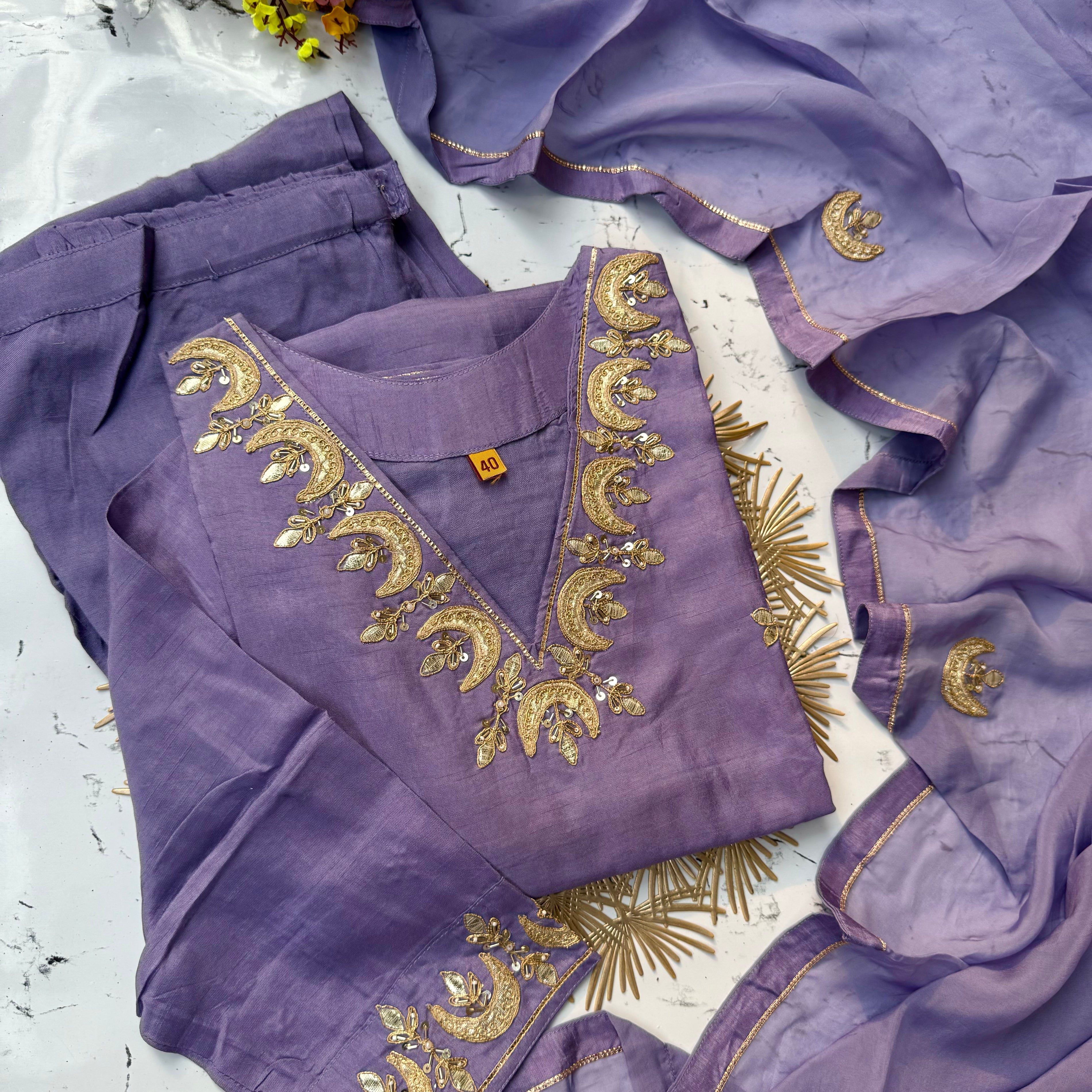 “Chandni” A very beautiful handwork dola silk set