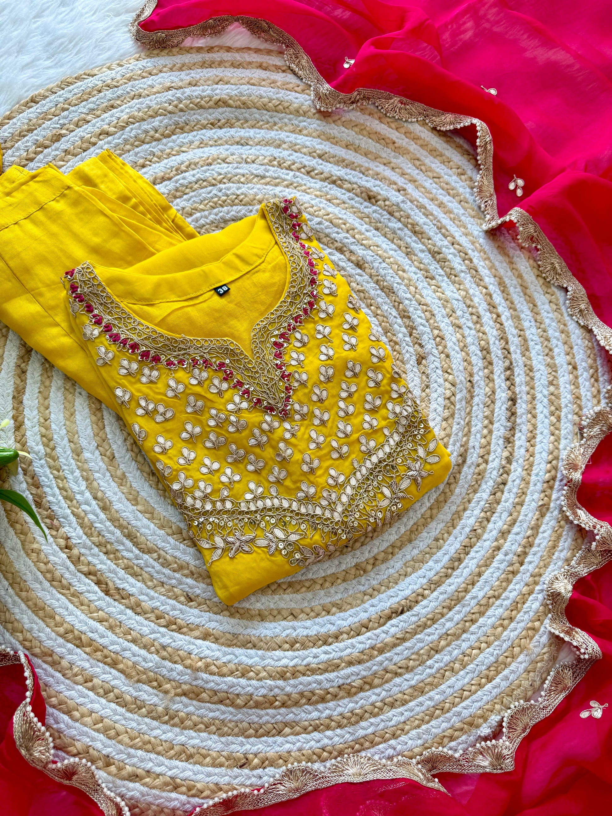 "SAHAL" Beautiful Gota Patti and sequence heavy work set