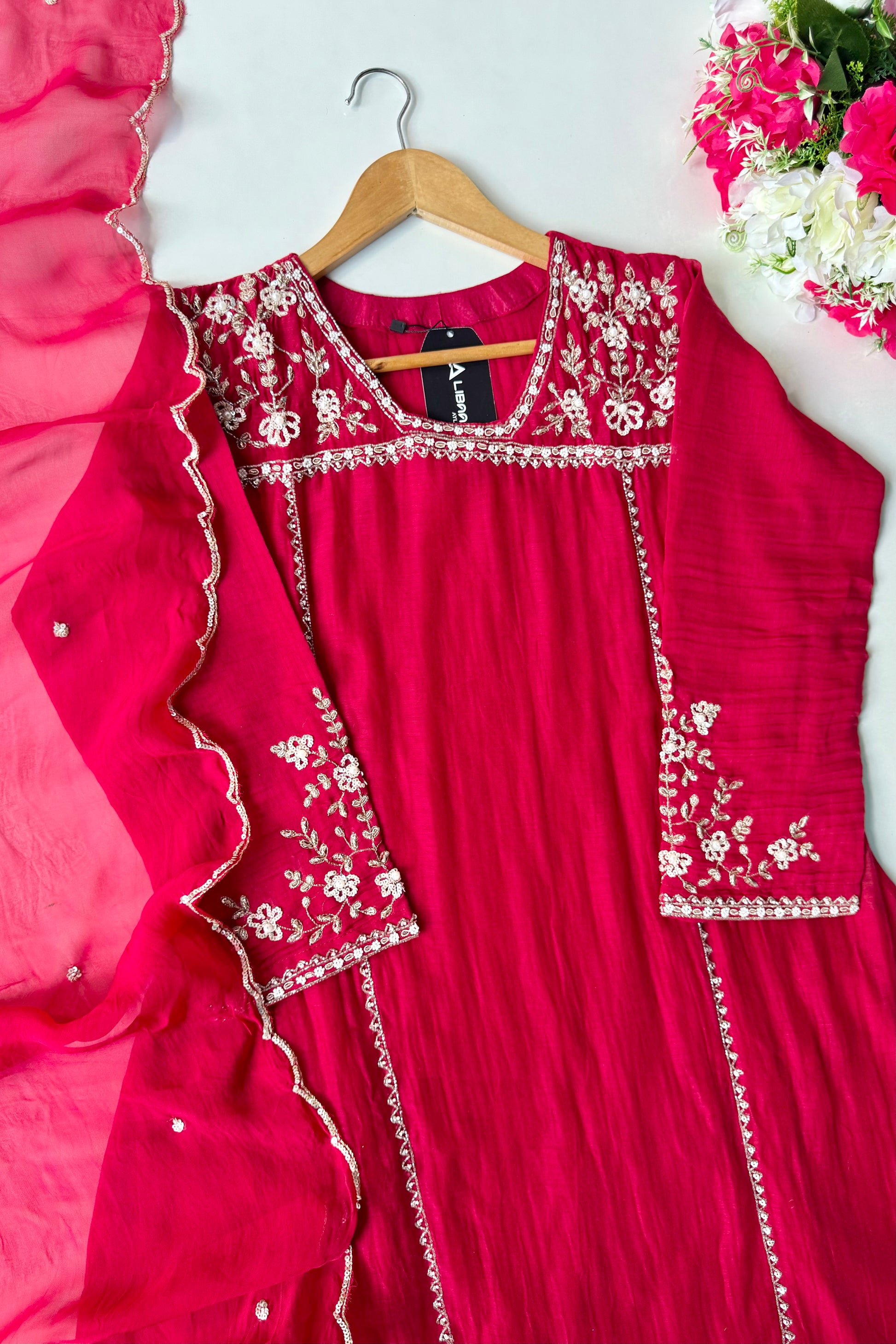 Roshni - Premium Red Mul Chanderi A Line Kurta Set ✨