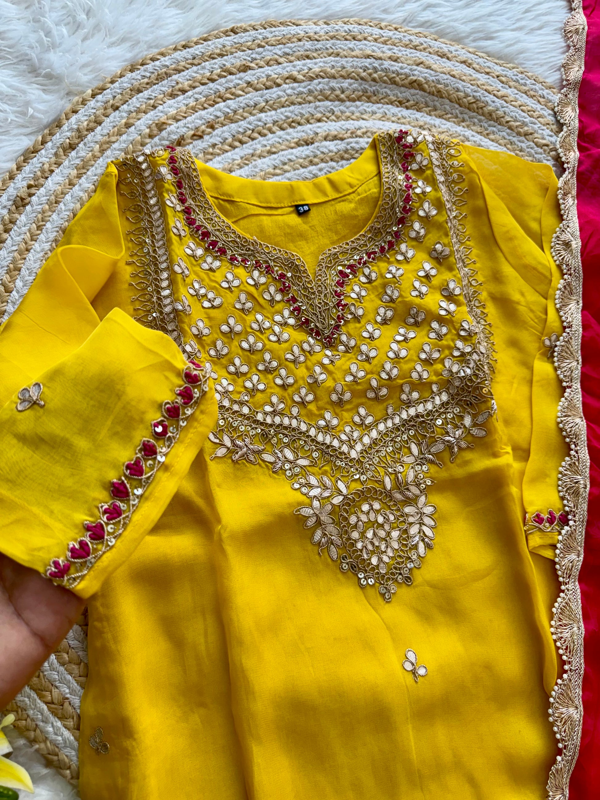 "SAHAL" Beautiful Gota Patti and sequence heavy work set