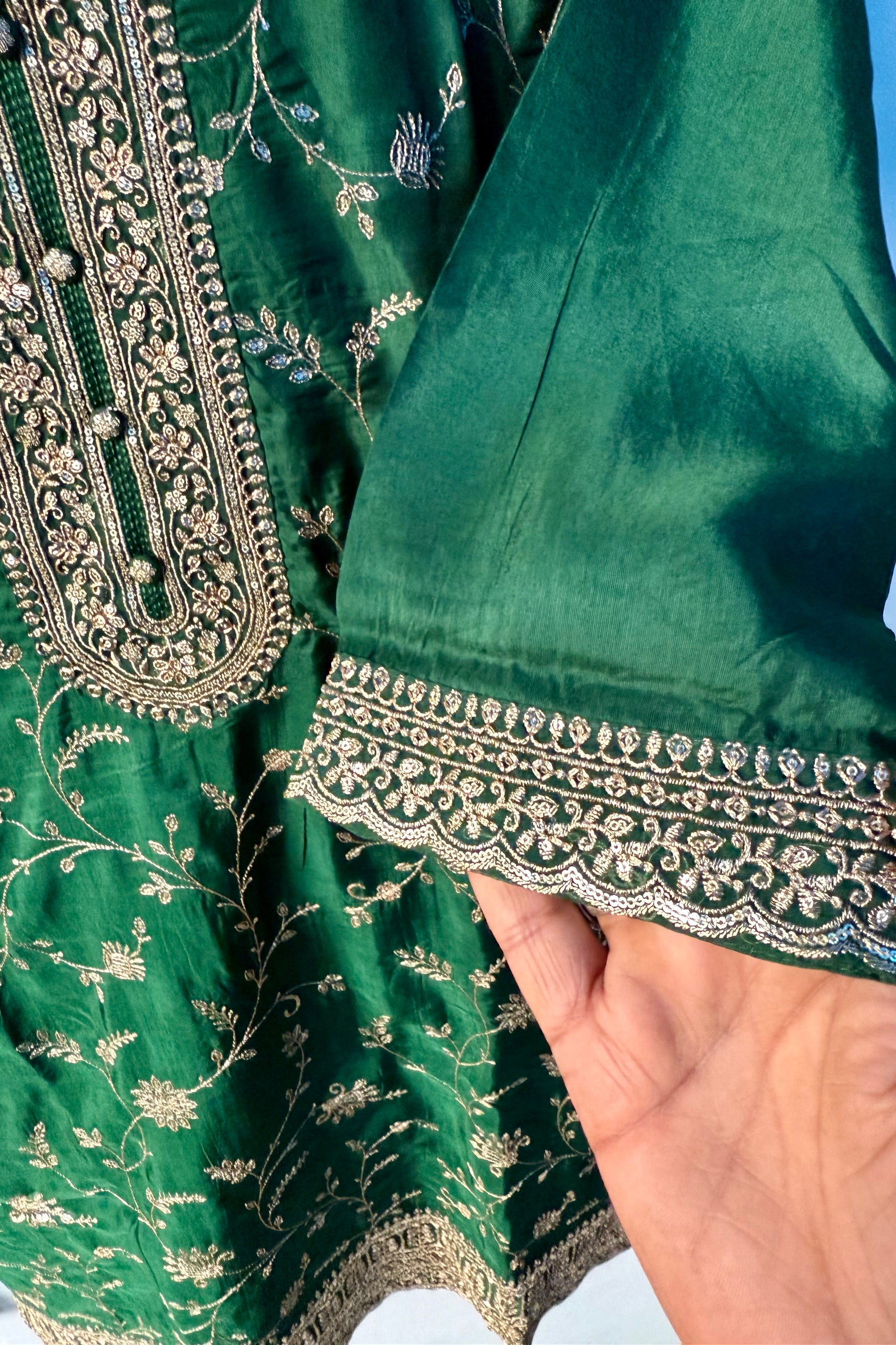 “AYAT” Festive wear Jacquard silk kurta palazzo set