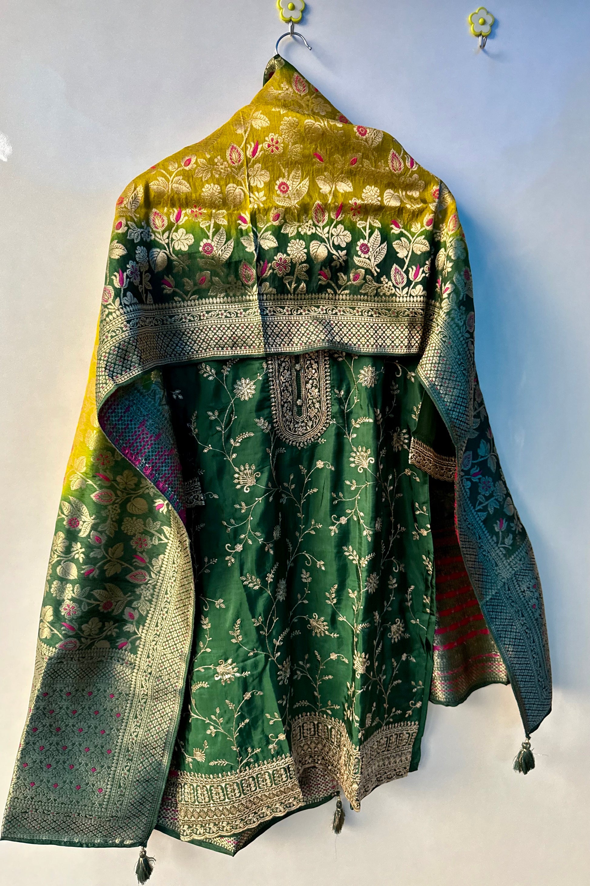 “AYAT” Festive wear Jacquard silk kurta palazzo set