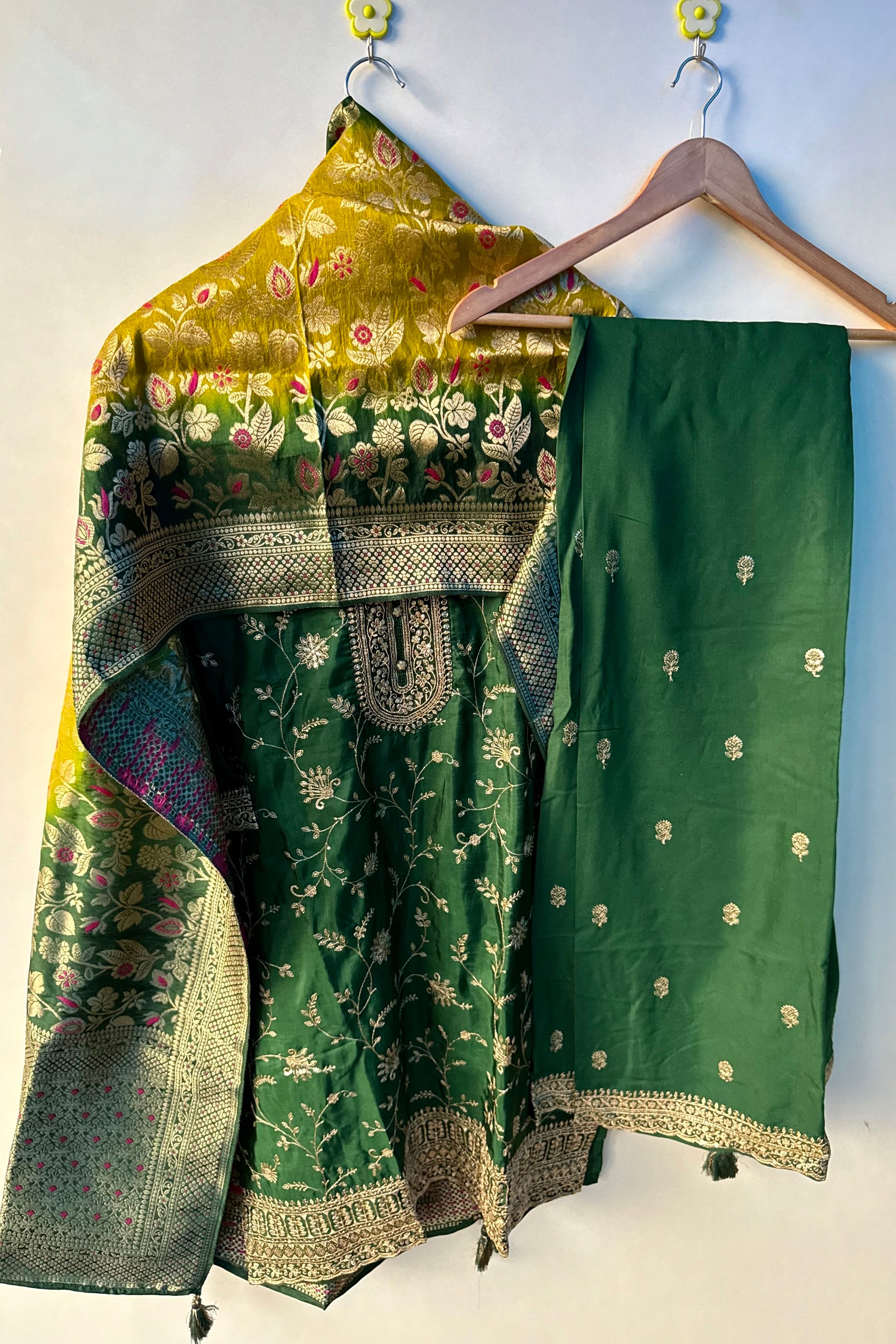 “AYAT” Festive wear Jacquard silk kurta palazzo set