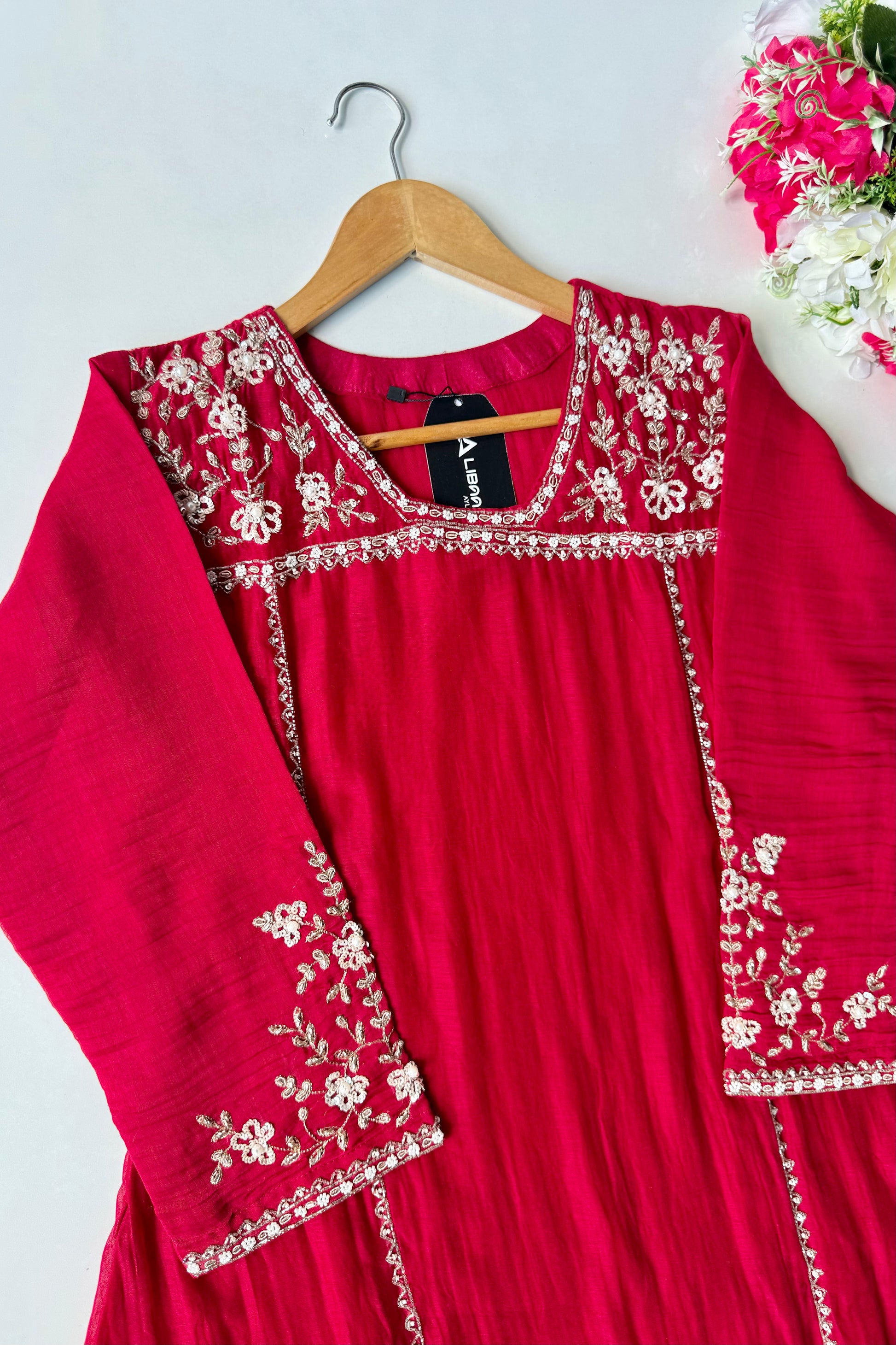 Roshni - Premium Red Mul Chanderi A Line Kurta Set ✨
