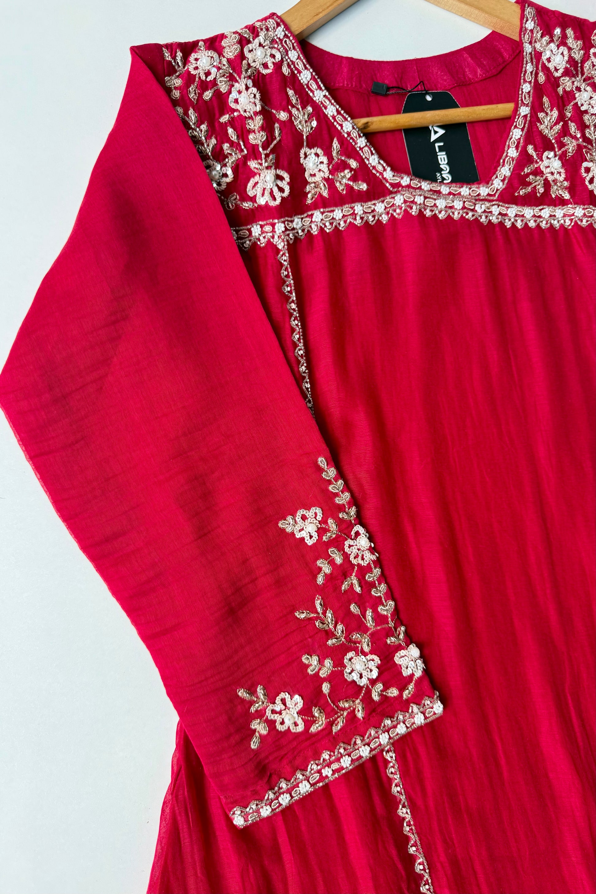 Roshni - Premium Red Mul Chanderi A Line Kurta Set ✨
