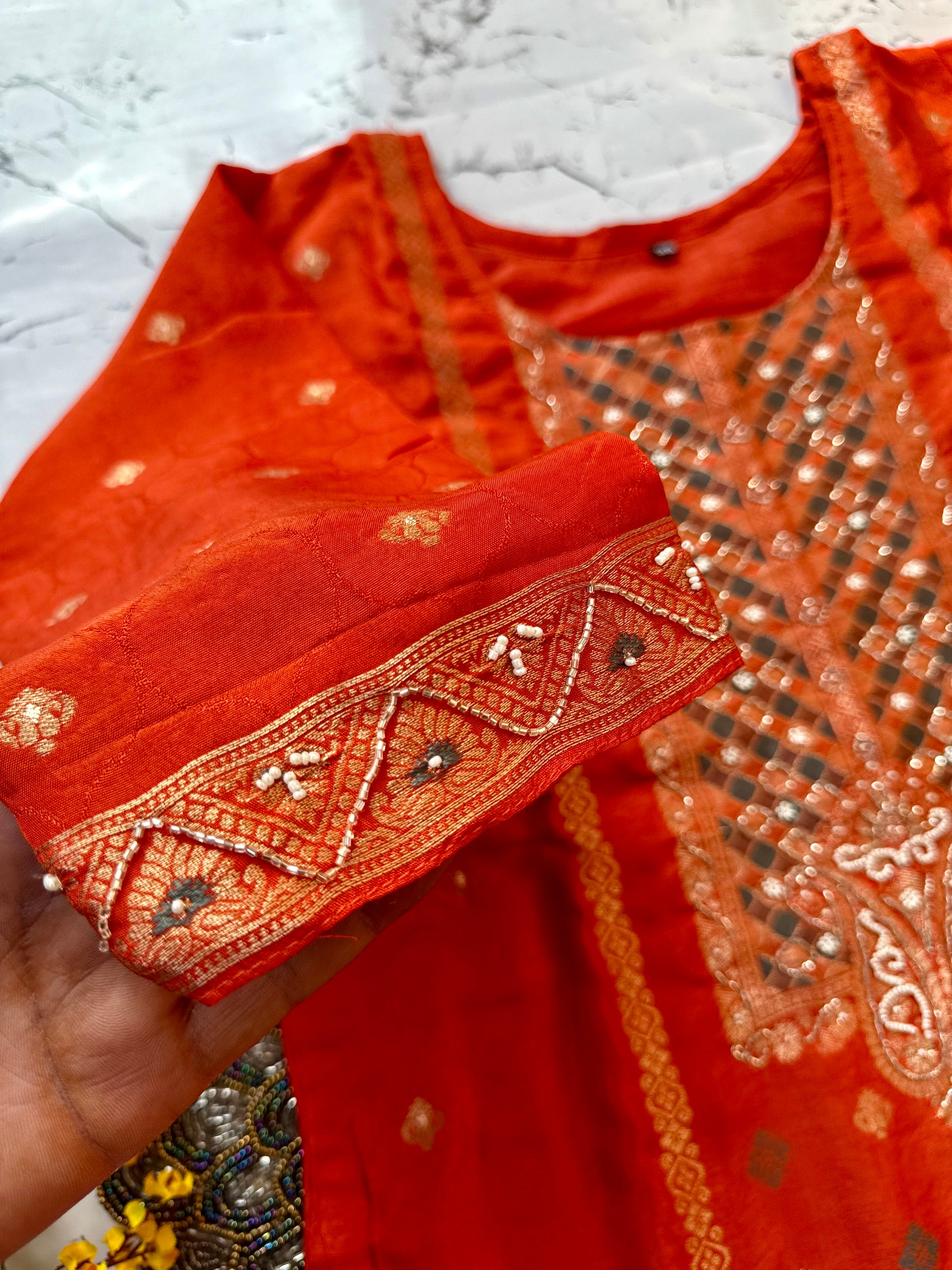 “Mona” Beautiful russian jacquard silk kurti pant with dupatta set 🛍️♥️
