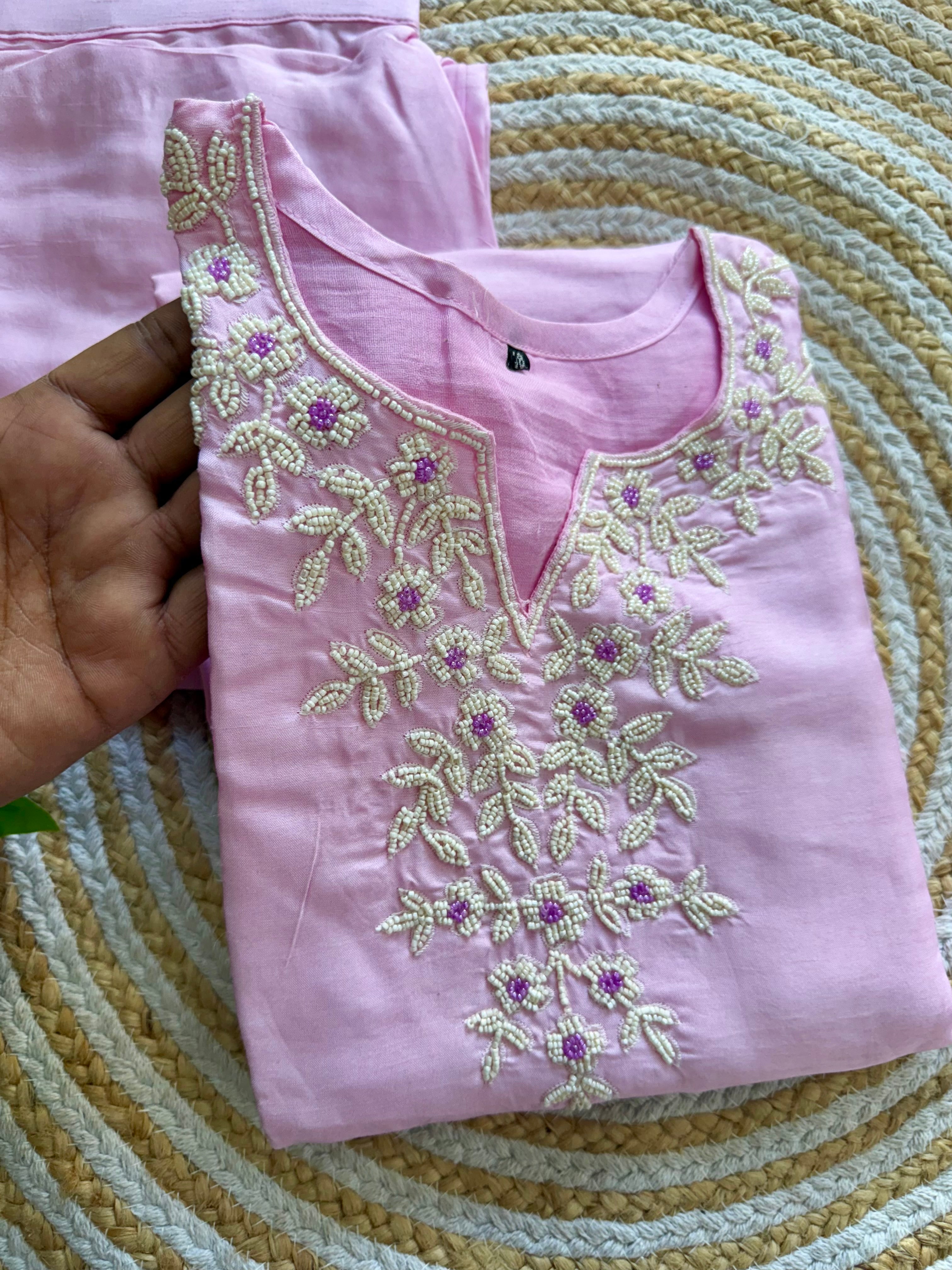 “Suhani” Beautiful pearl work dola silk kurta bottom with dupatta set 🛍️