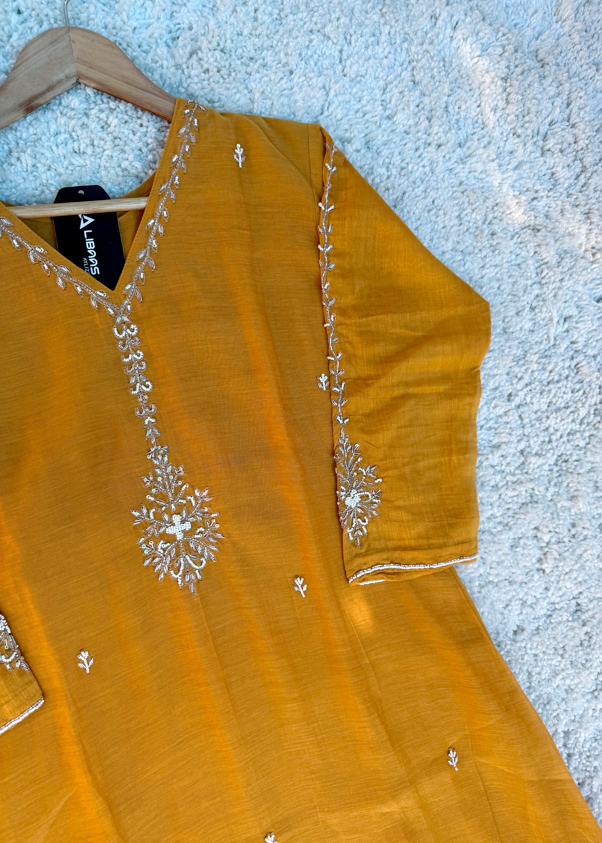 “HAYA” Premium Yellow Mul Chanderi A-Line Kurta with Bottom & Dupatta