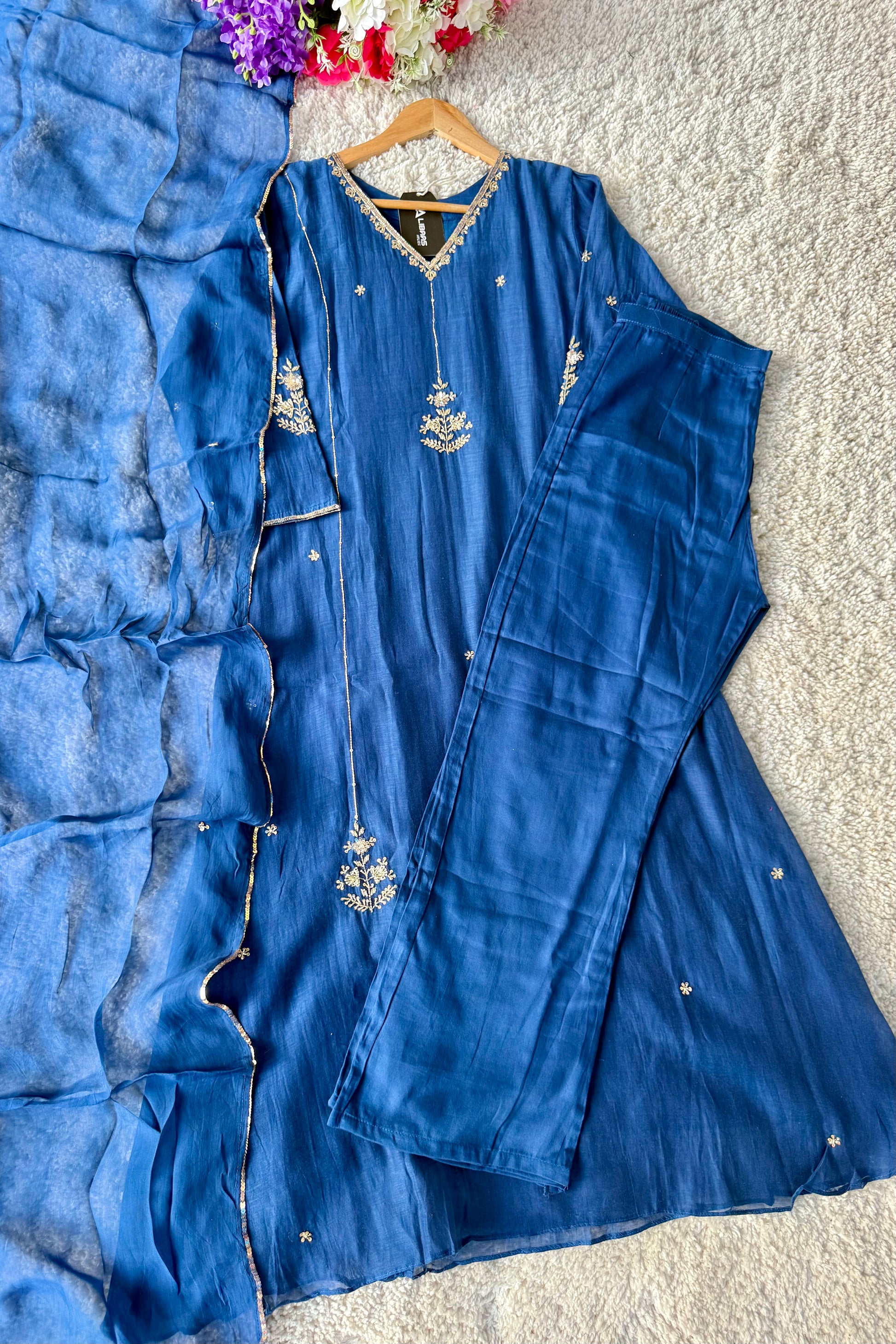 ✨”Grace- Premium Party Wear Mul Chanderi Kurta Set 🛍️