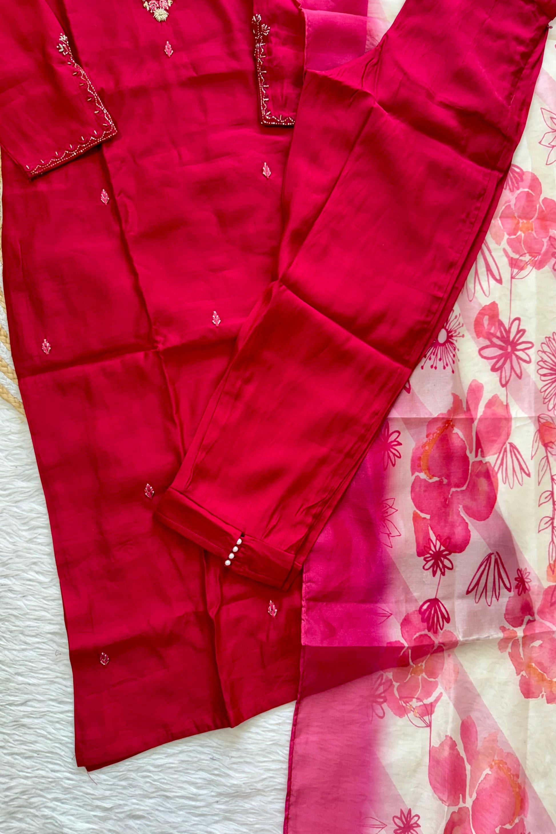 “AVANTI” Premium roman silk handcrafted kurti set