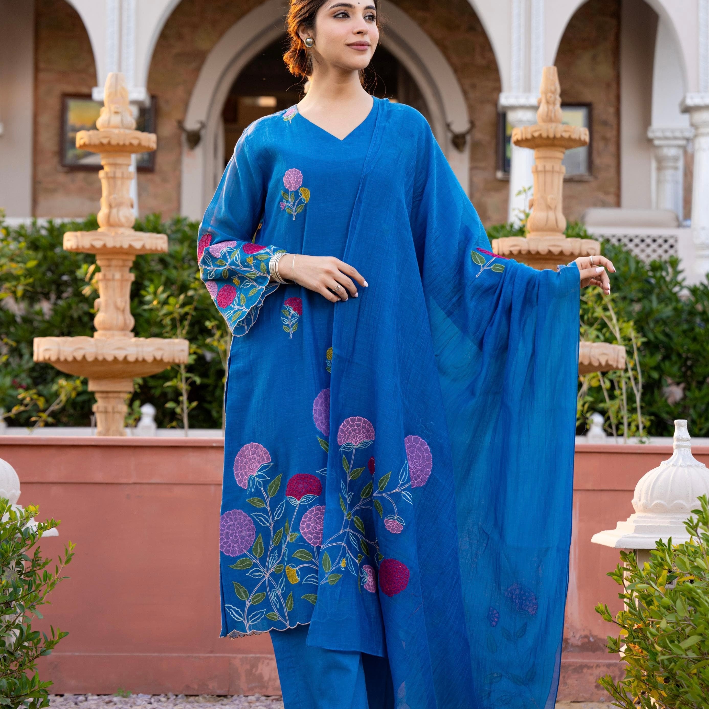 “NAVI” Premium Mul Chanderi party wear kurta set