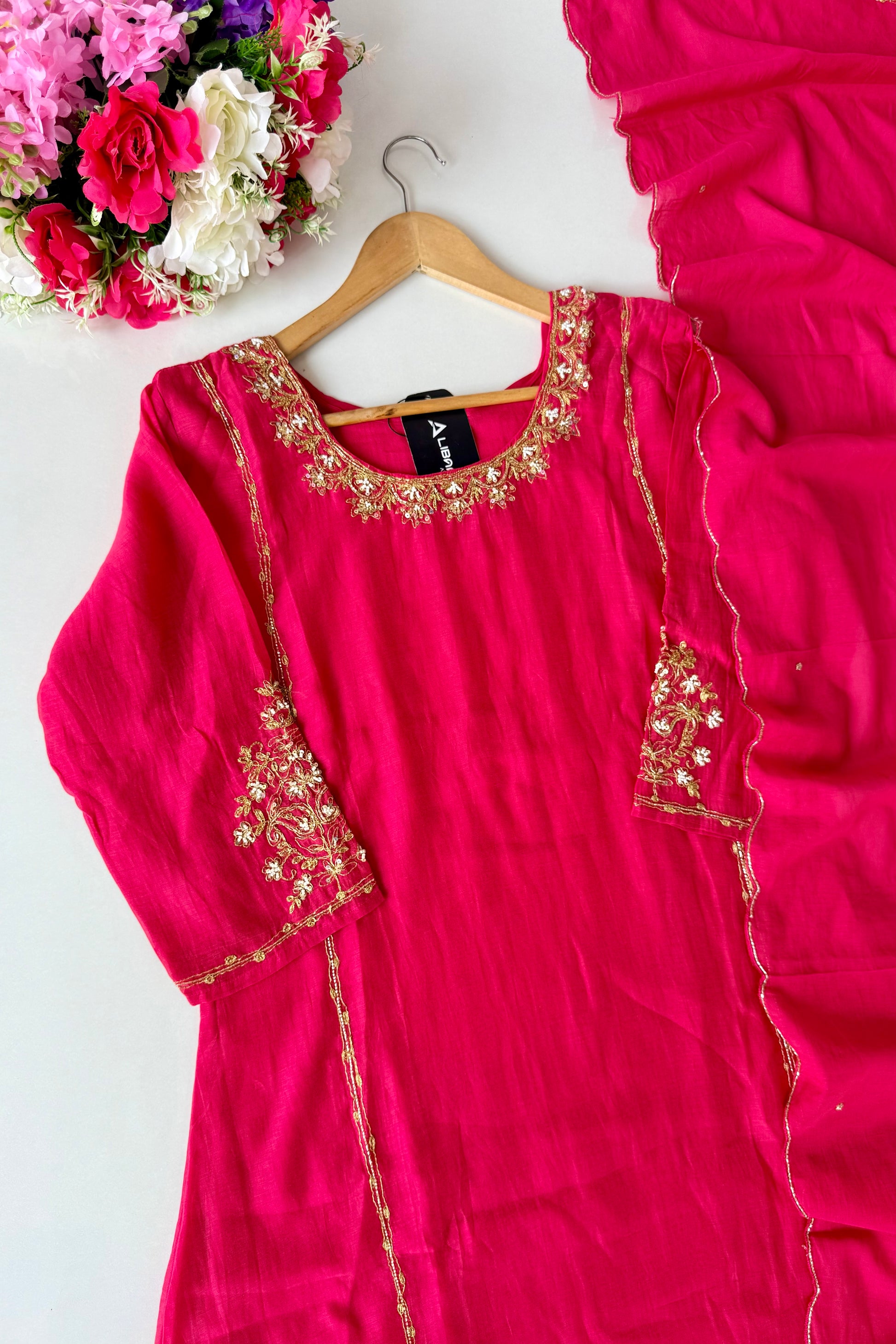 💕”Nayra – Premium Mul Chanderi A-Line Kurta Set