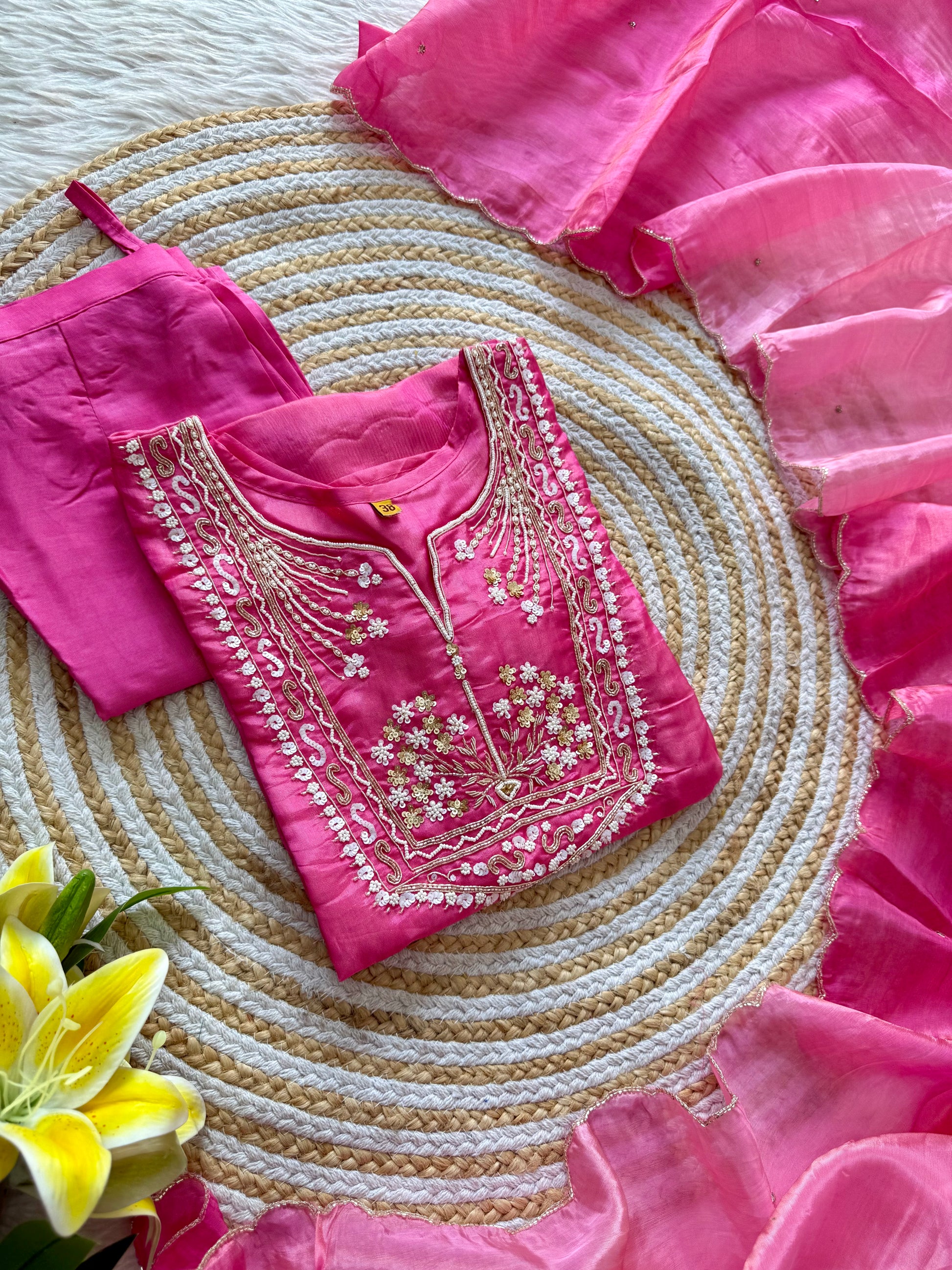 “Shama” Beautiful party wear Tissue silk kurta set