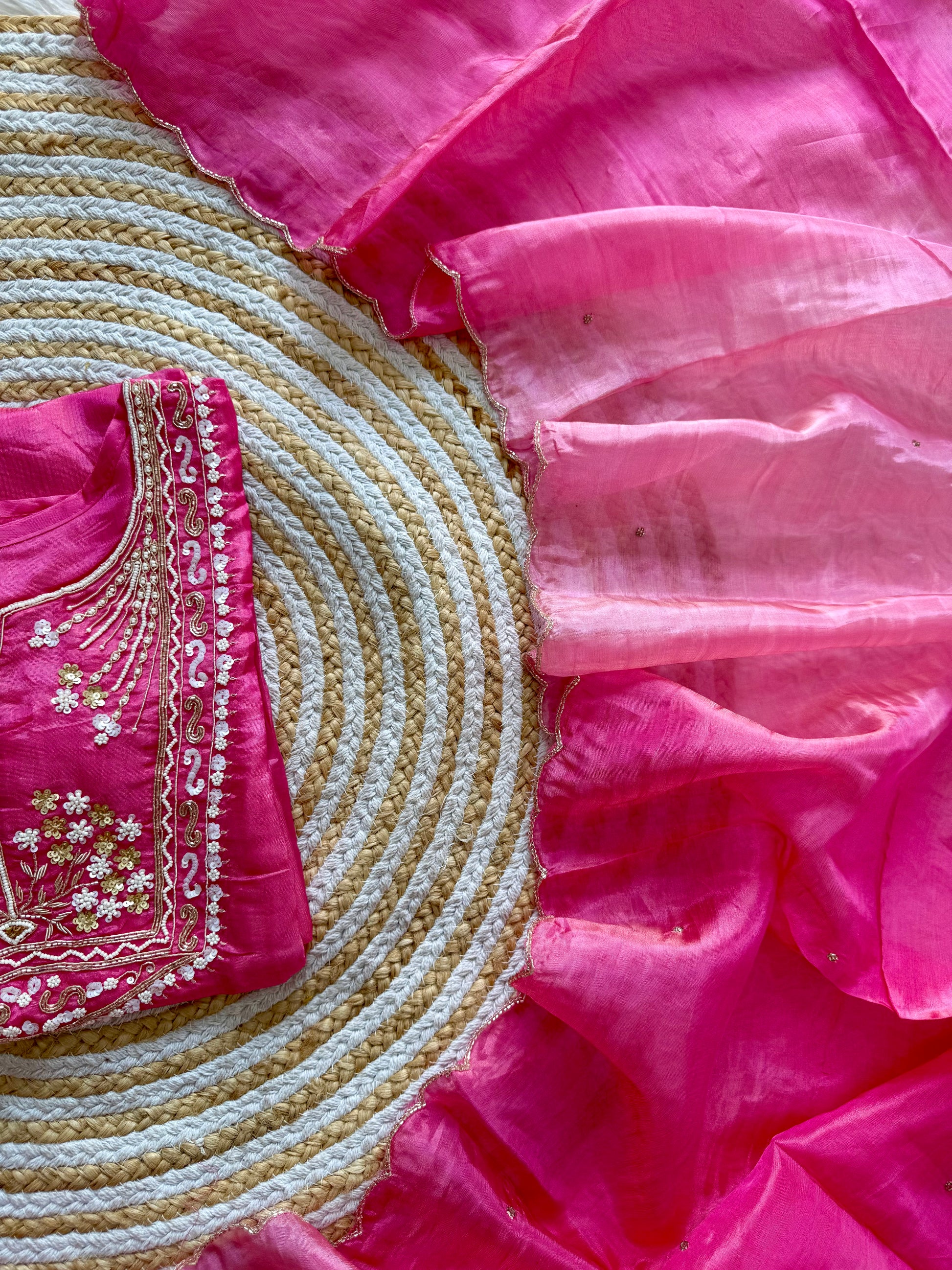 “Shama” Beautiful party wear Tissue silk kurta set