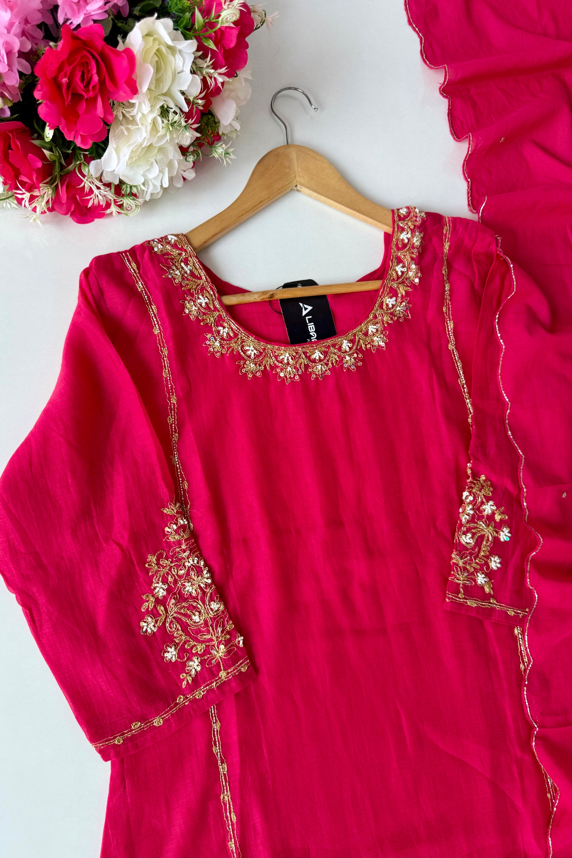 💕”Nayra – Premium Mul Chanderi A-Line Kurta Set