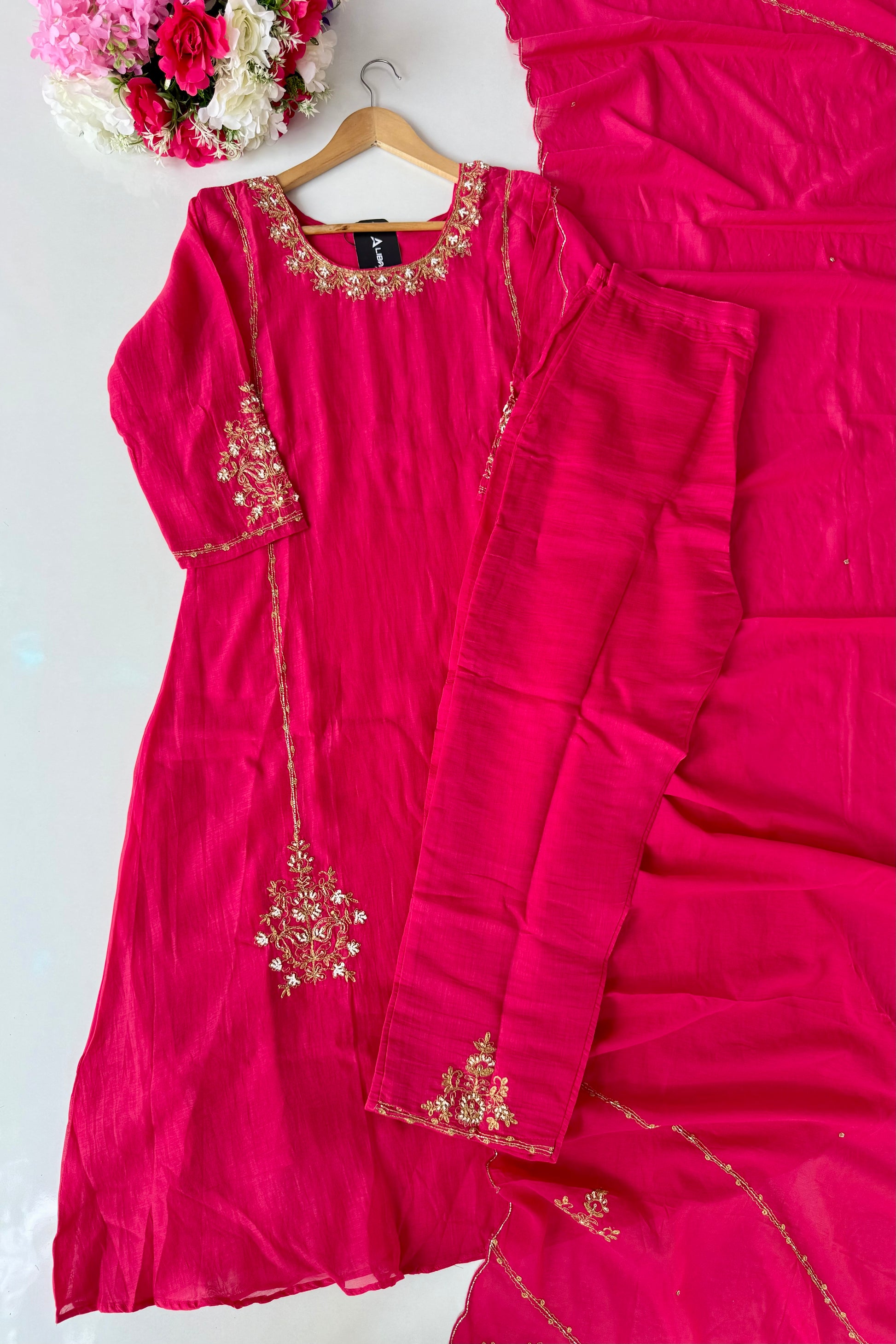 💕”Nayra – Premium Mul Chanderi A-Line Kurta Set