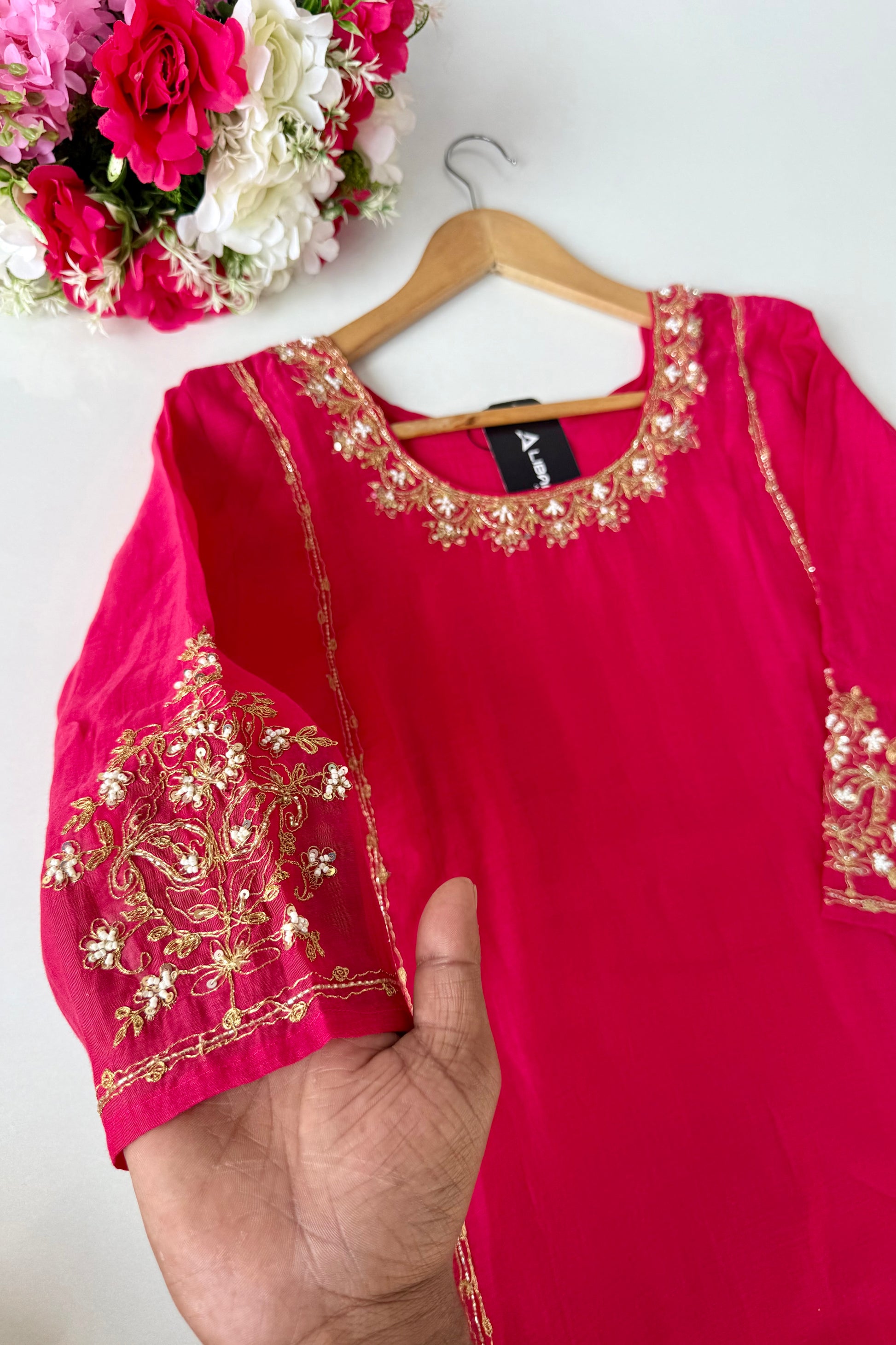 💕”Nayra – Premium Mul Chanderi A-Line Kurta Set