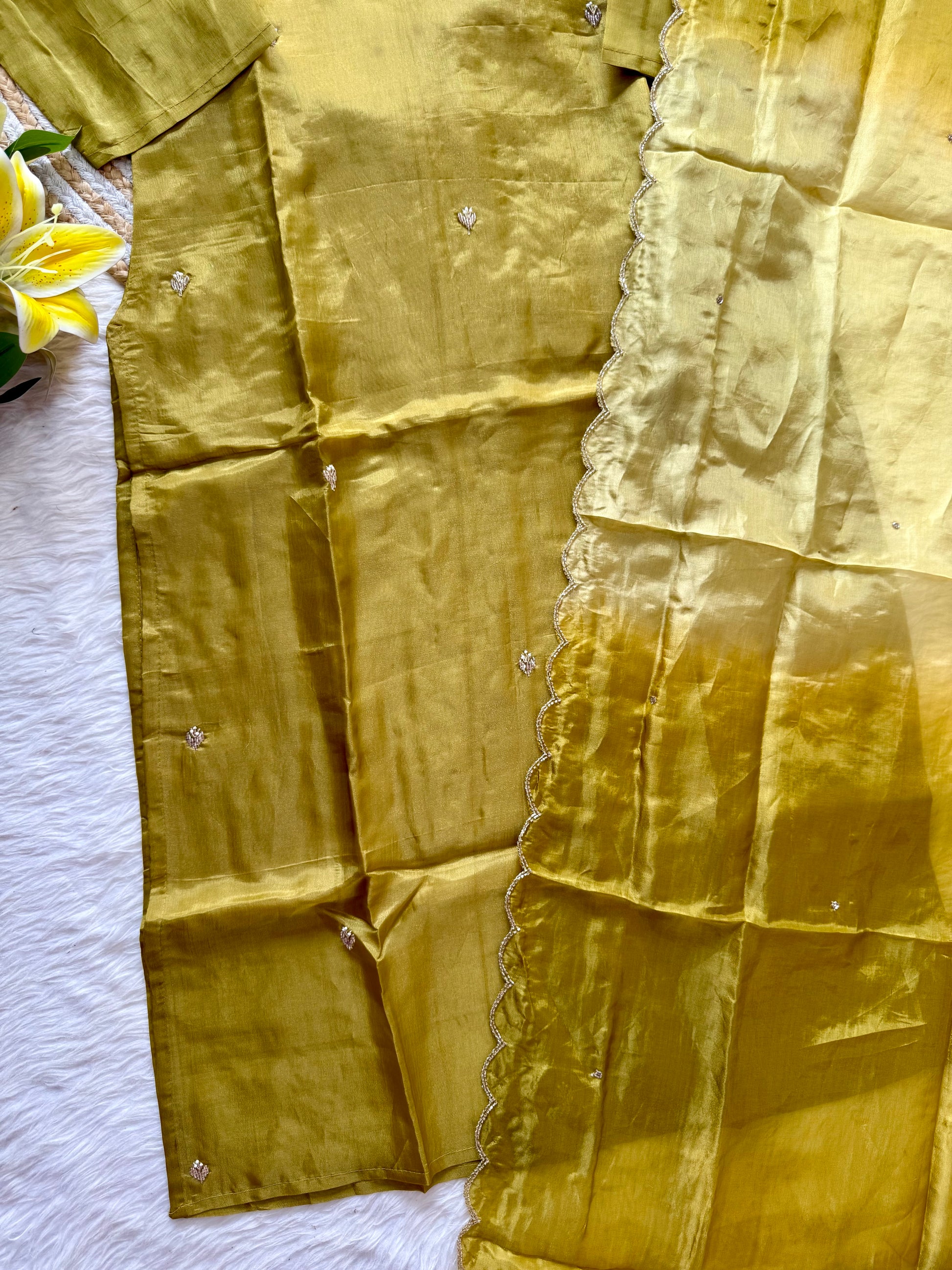 “Shama” Beautiful party wear Tissue silk kurta set