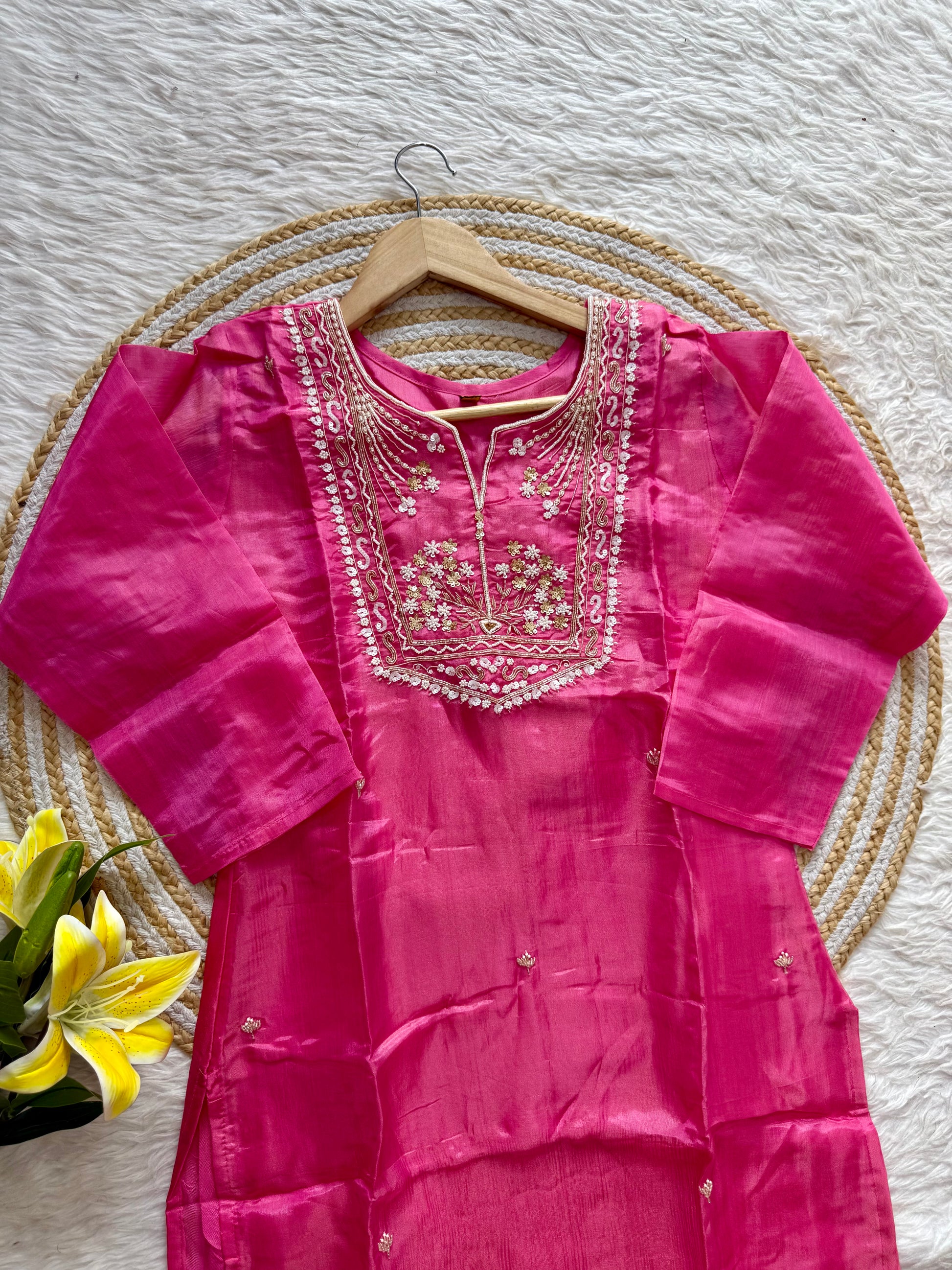 “Shama” Beautiful party wear Tissue silk kurta set