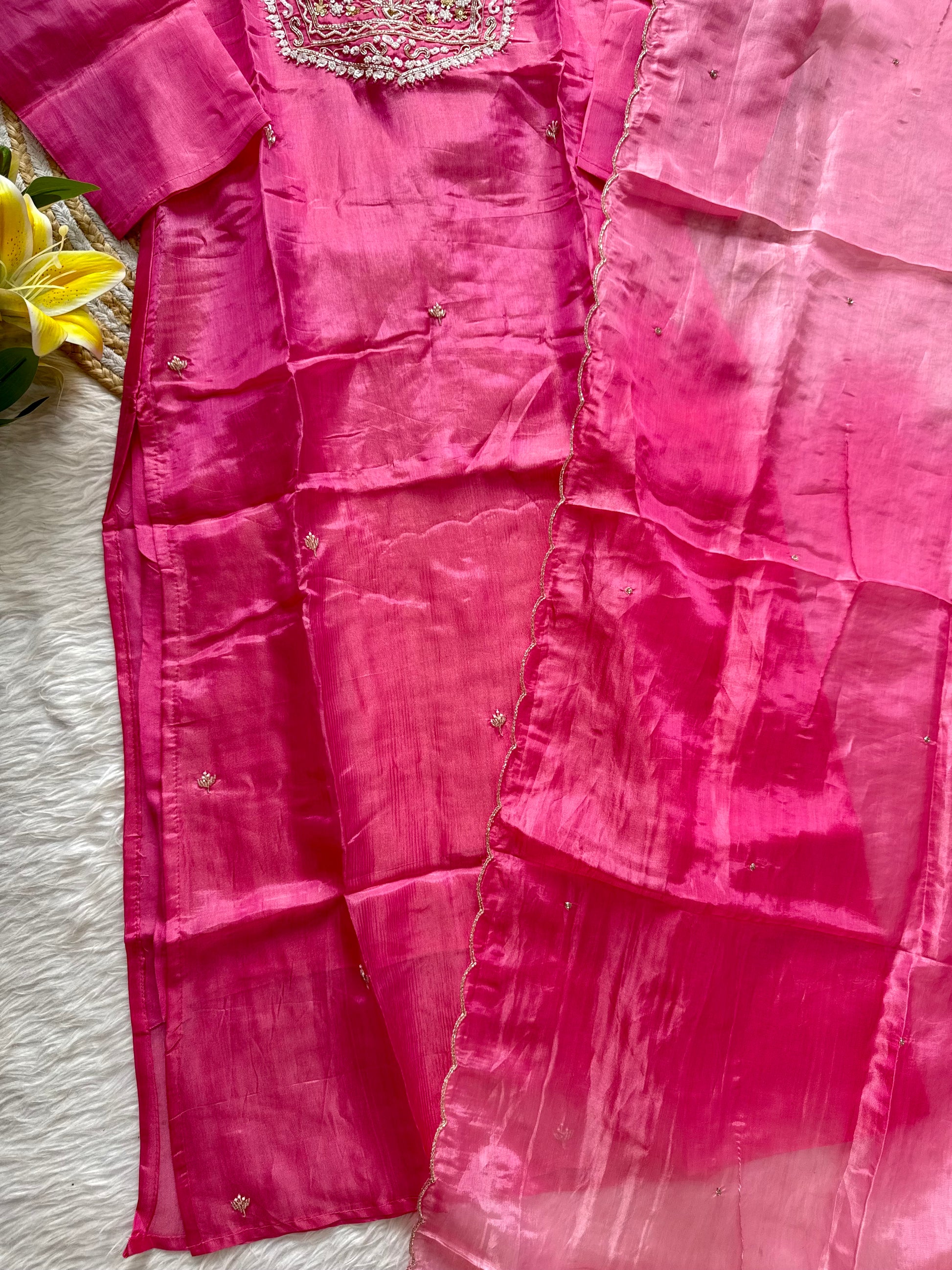 “Shama” Beautiful party wear Tissue silk kurta set
