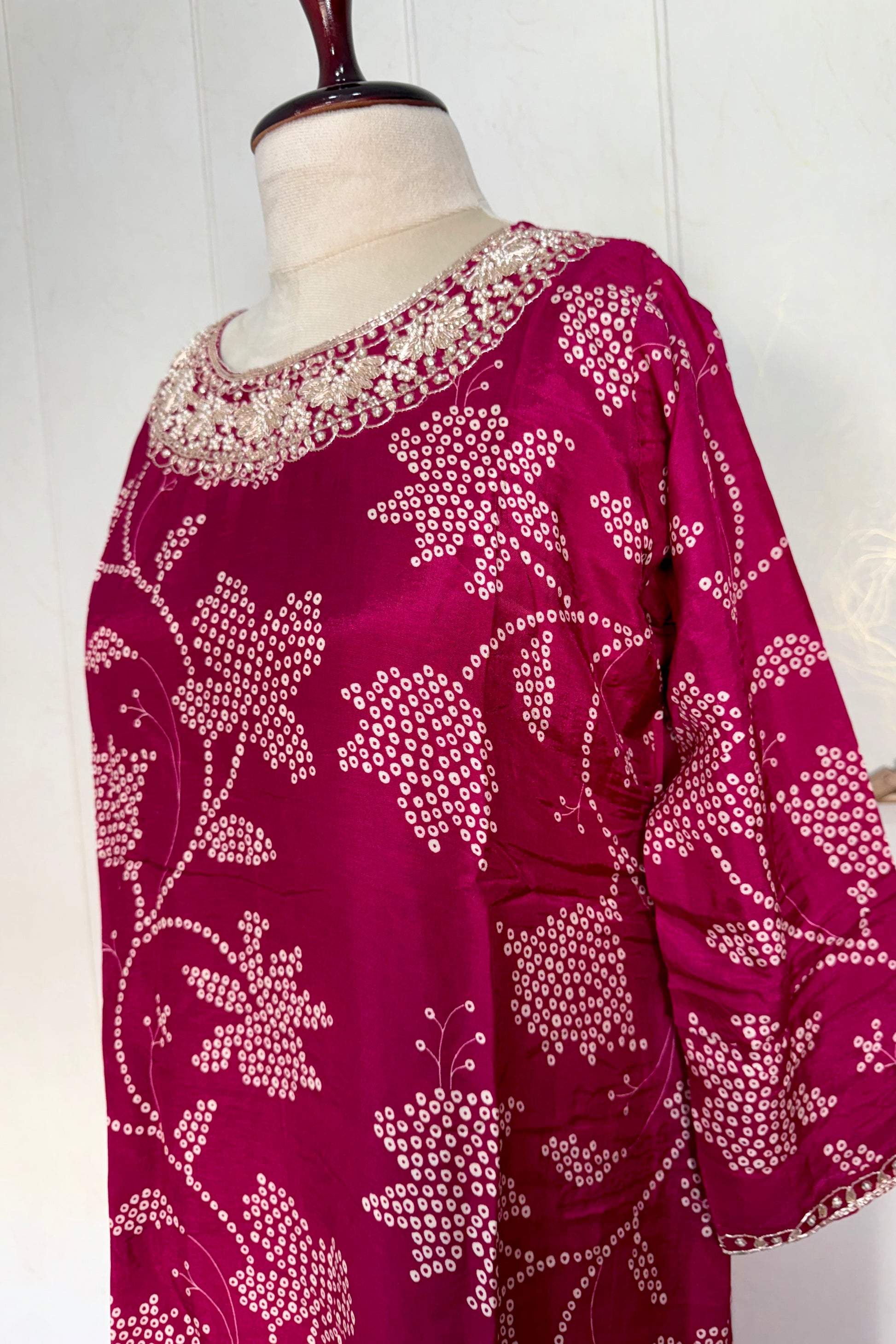 "Grishma" Beautiful printed Russian silk kurti bottom with dupatta set