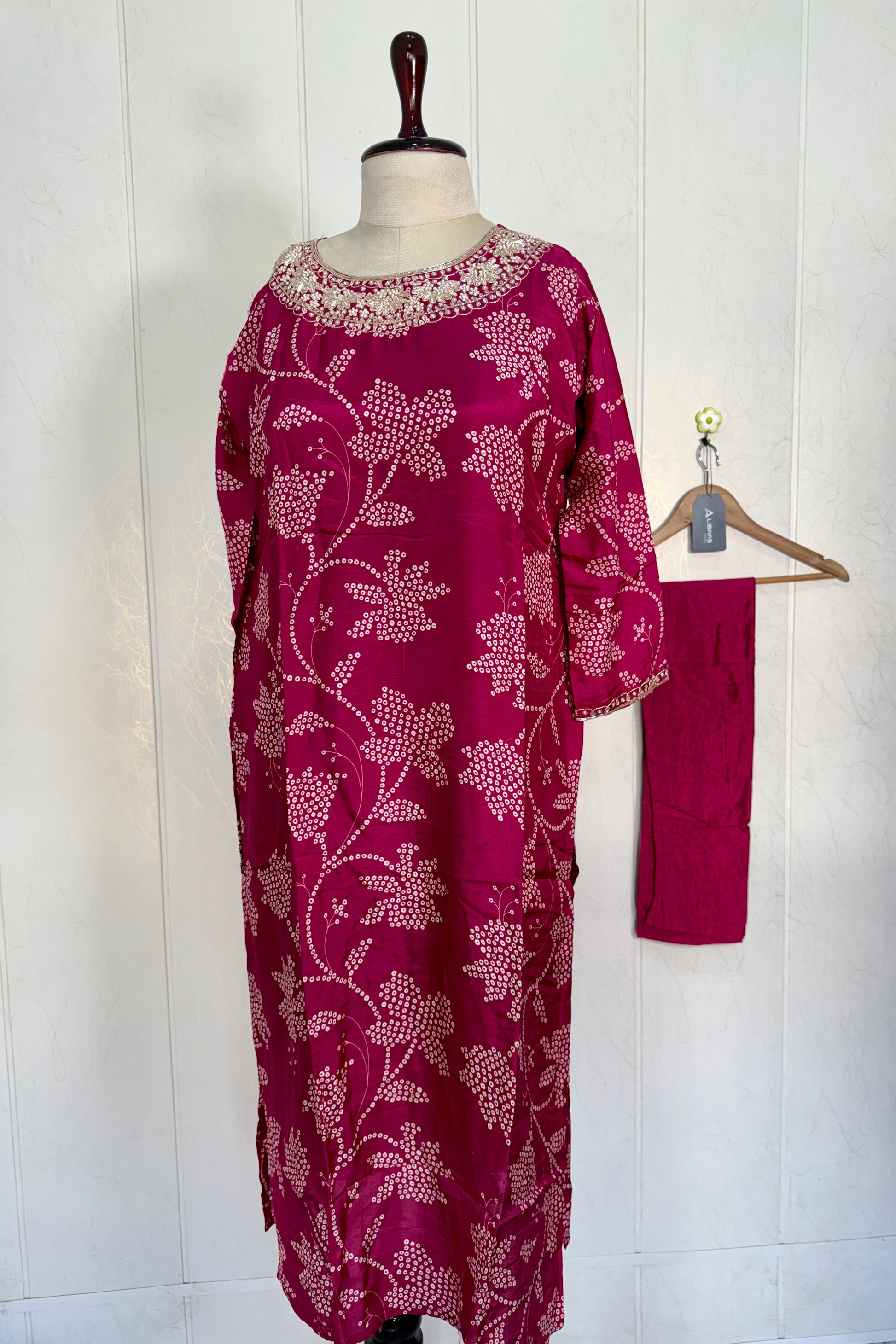 "Grishma" Beautiful printed Russian silk kurti bottom with dupatta set