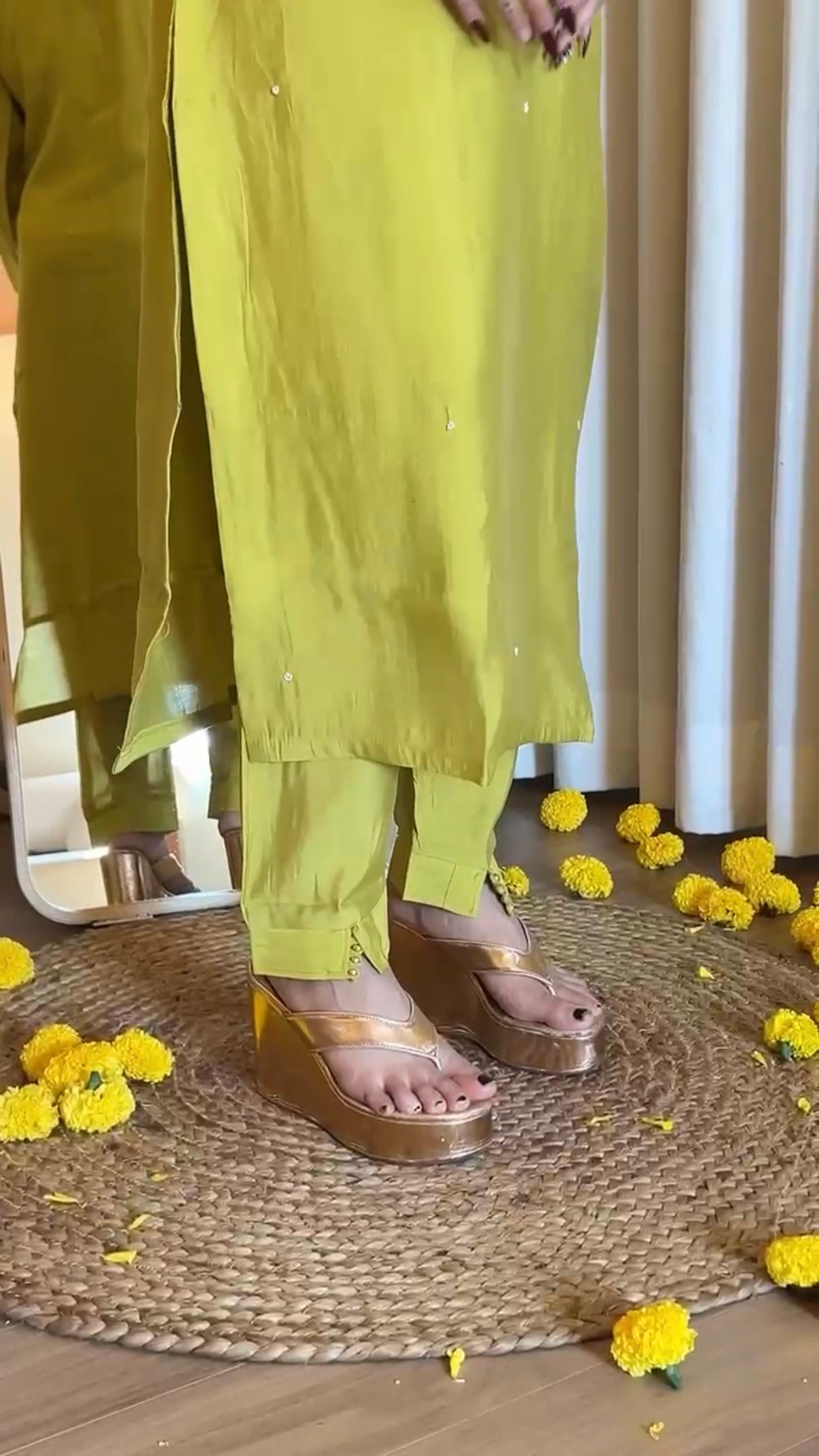 “UMA” Premium roman silk handcrafted kurti set
