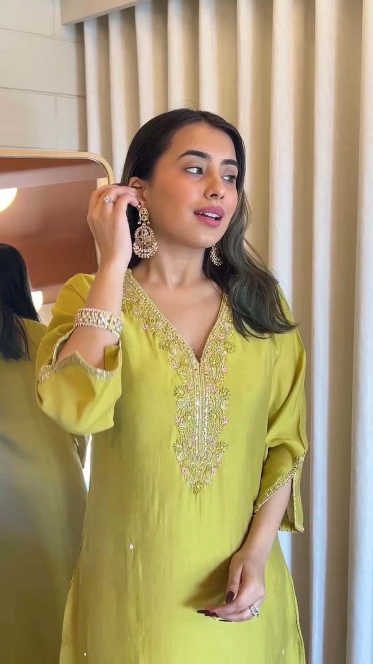 “UMA” Premium roman silk handcrafted kurti set