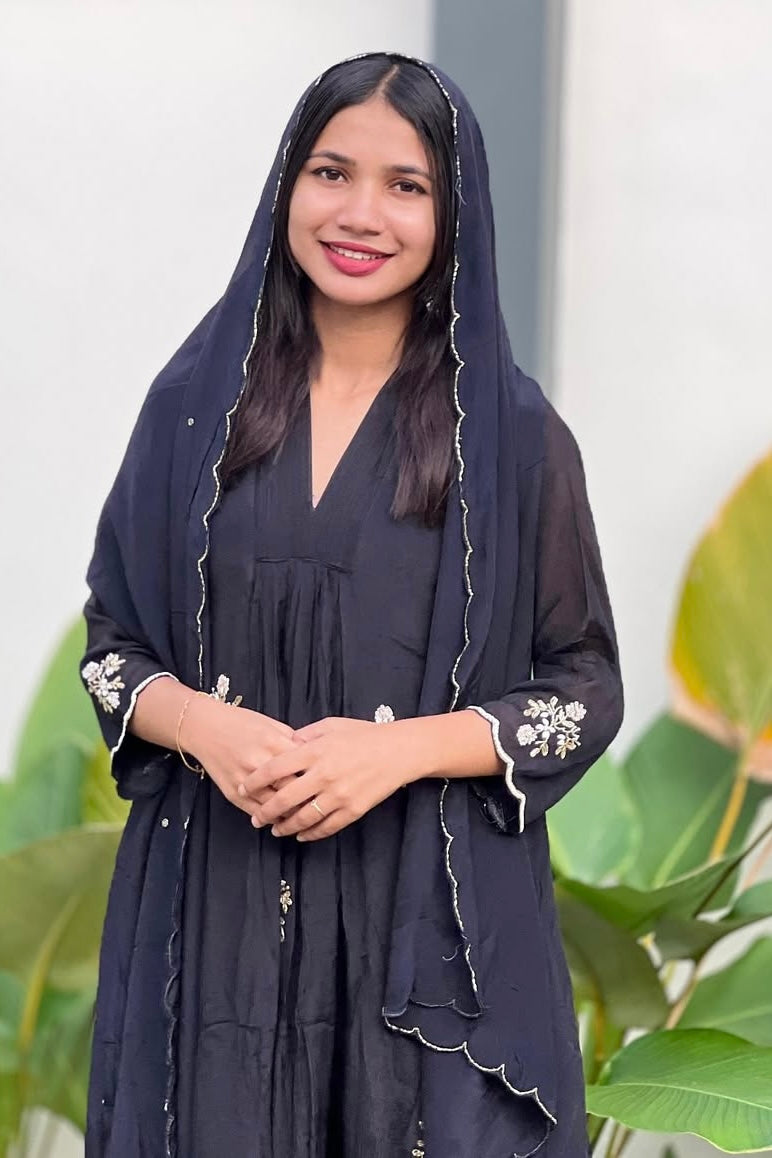 Zoya – Royal Plum Black Chinnon A Line Suit