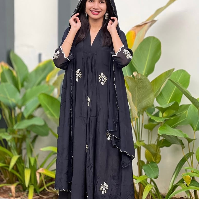 Zoya – Royal Plum Black Chinnon A Line Suit