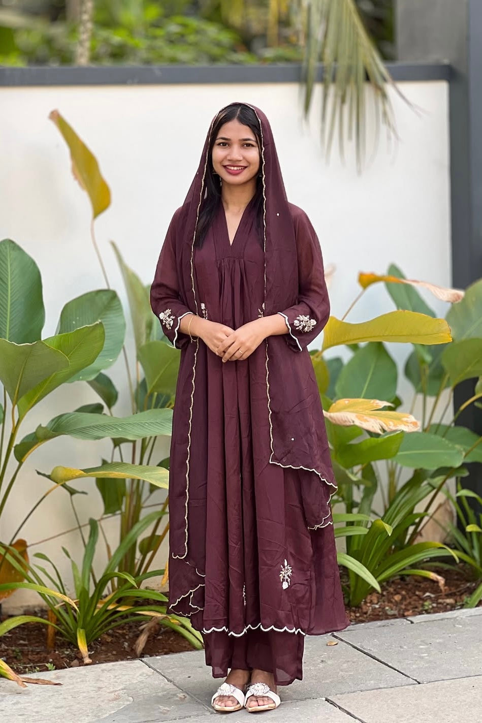 Zoya – Royal Plum Deep Wine Chinnon A Line Suit