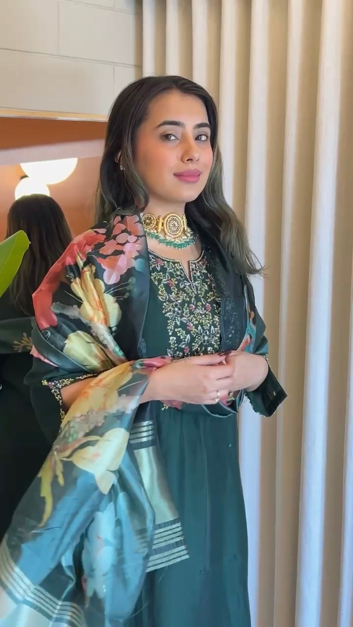 “AMALA” Premium roman silk handcrafted kurti set