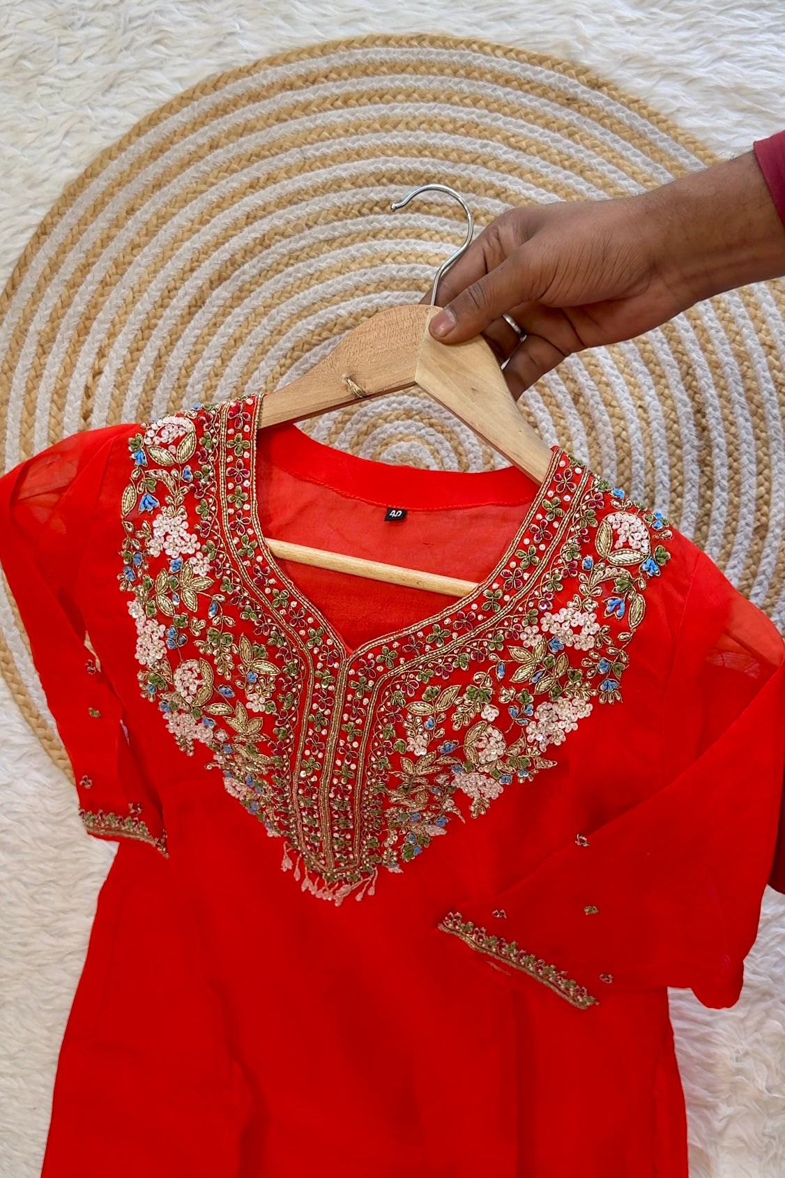 “PANKHURI” Heavy handwork Viscose organza plazzo set