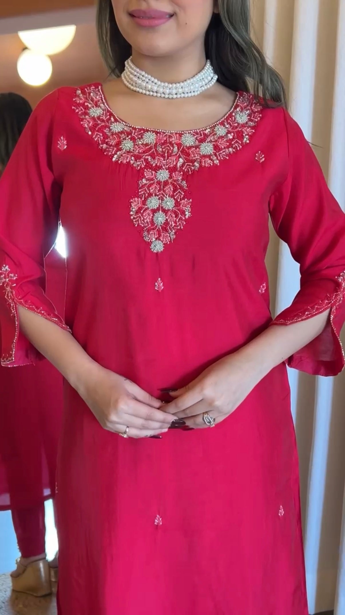 “AVANTI” Premium roman silk handcrafted kurti set