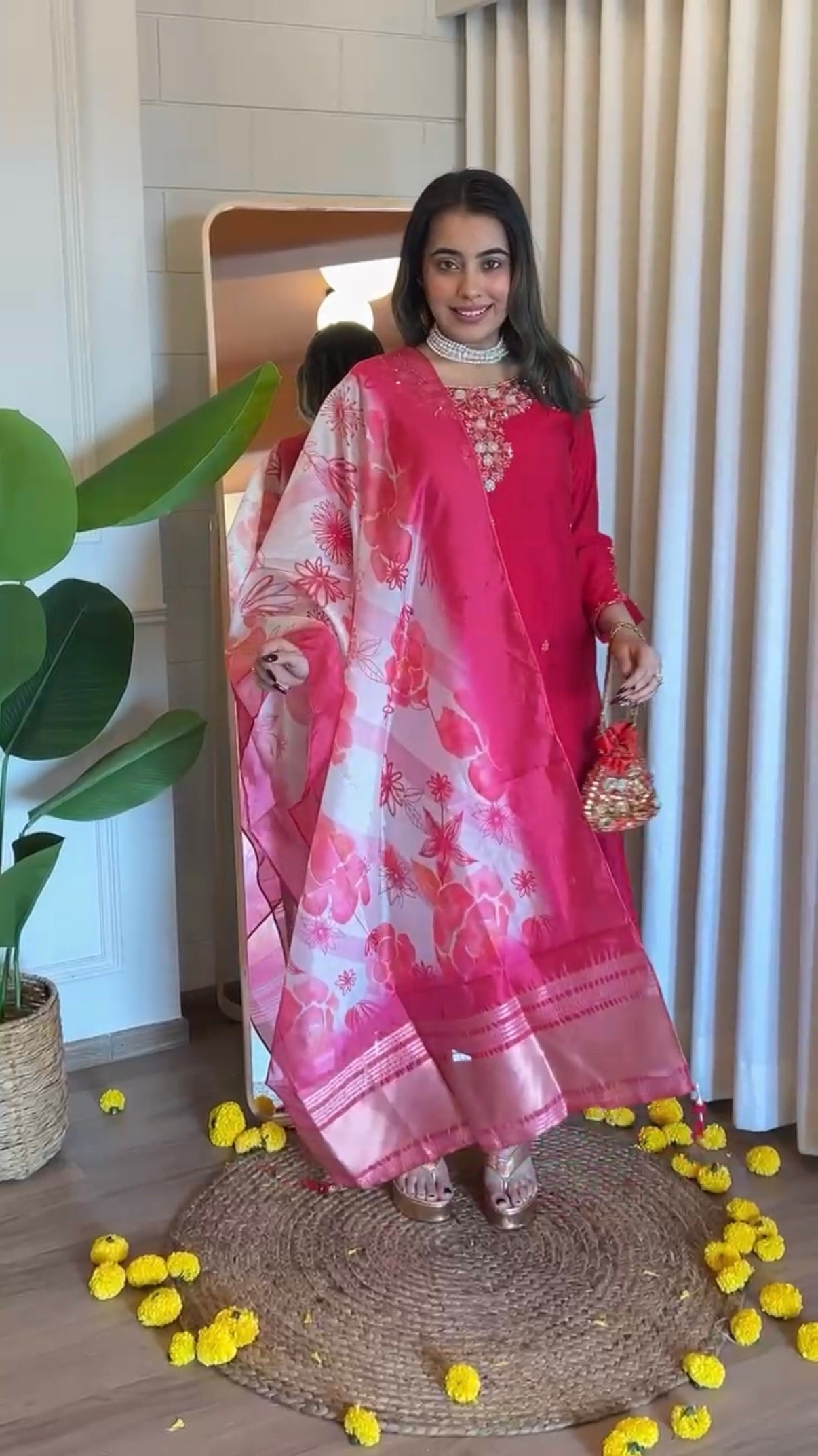 “AVANTI” Premium roman silk handcrafted kurti set
